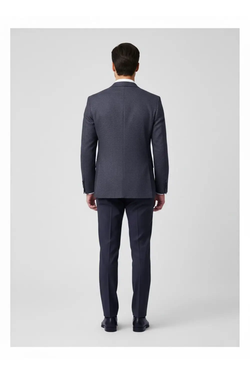 Bol Kesim 4 Drop Desenli Lacivert Tek Ceket