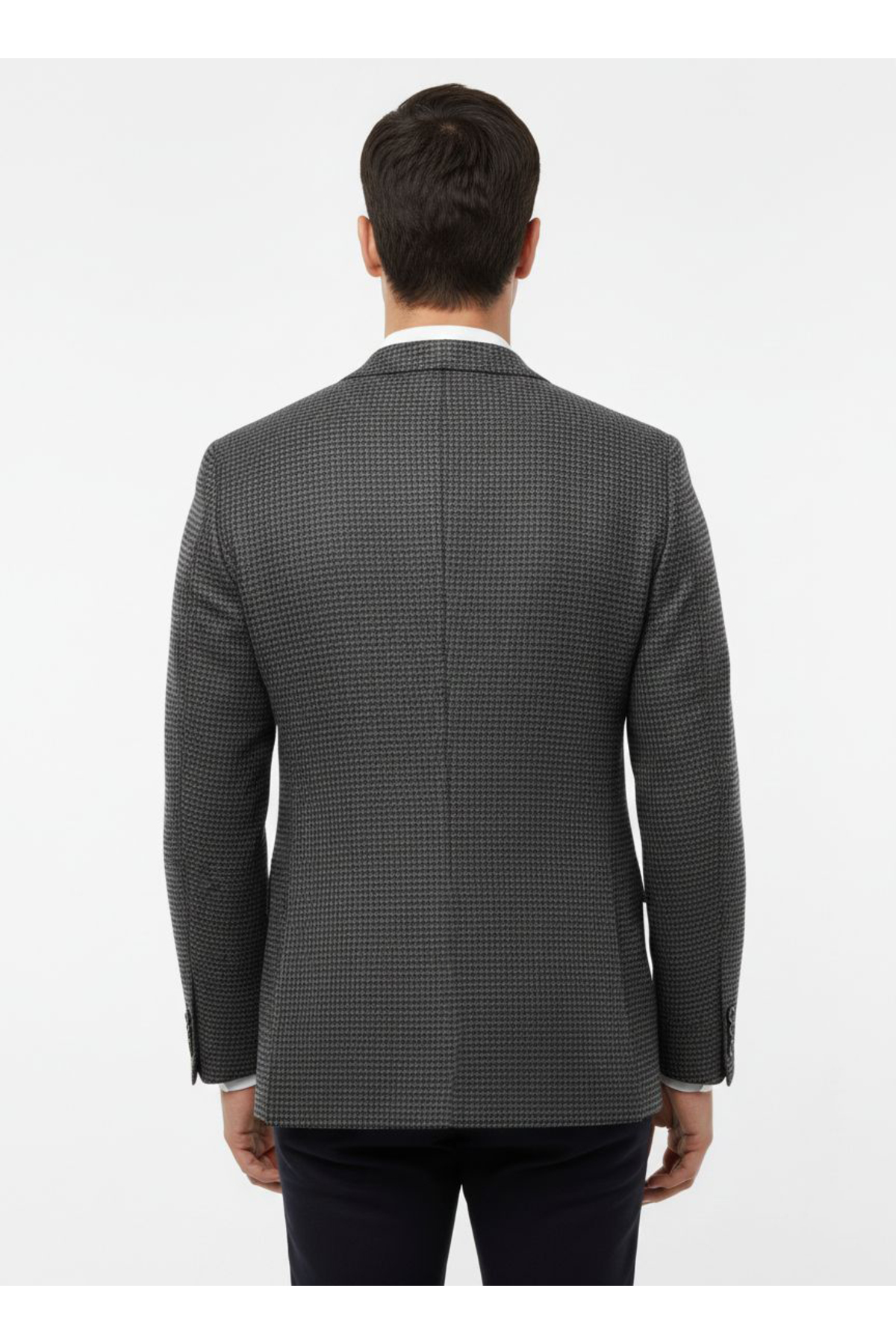 Bol Kesim Armürlü 6 Drop Desenli Siyah Tek Ceket Bol Kesim Armürlü 6 Drop Desenli Siyah Tek Ceket