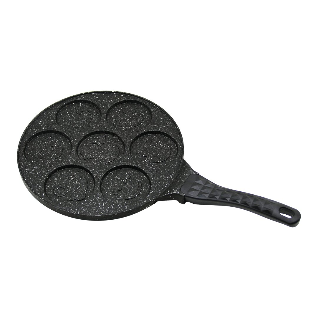 BÖLMELİ EMOJİLİ DÖKÜM PANKEK TAVA 28CM KABARTMA PİRAMİT DESENLİ B