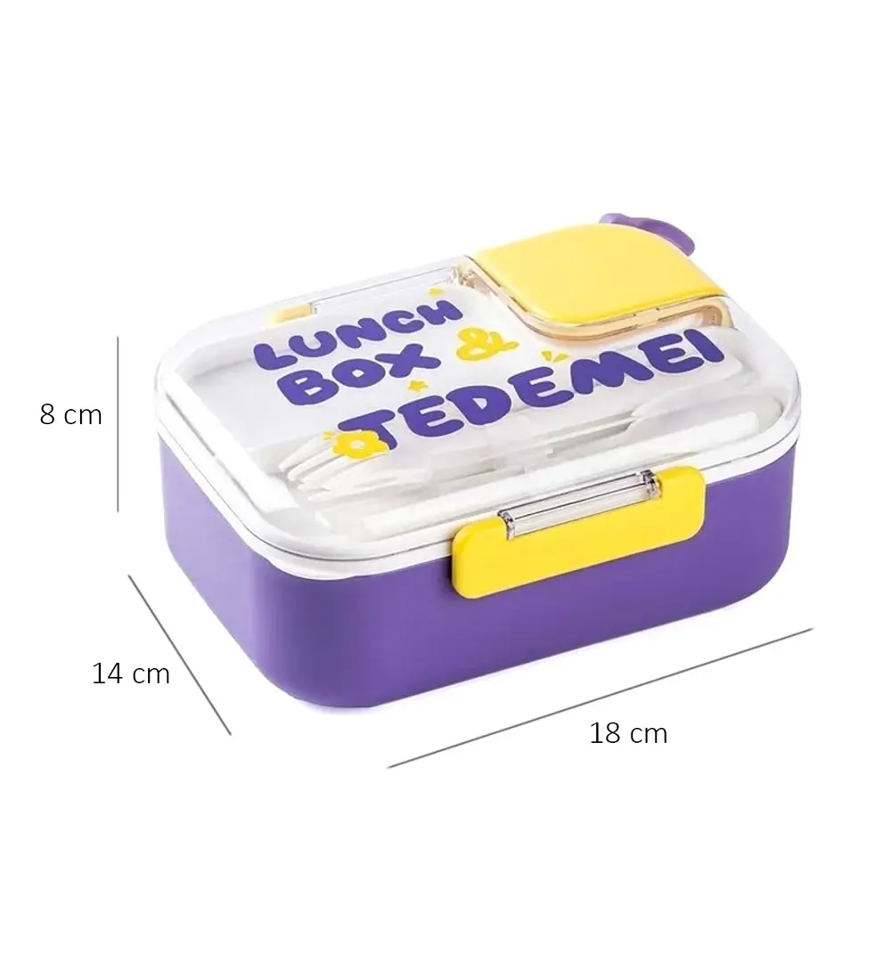 Bölmeli Paslanmaz Çelik Saklama Kabı Çatal Kaşıklı Sızdırmayan Be