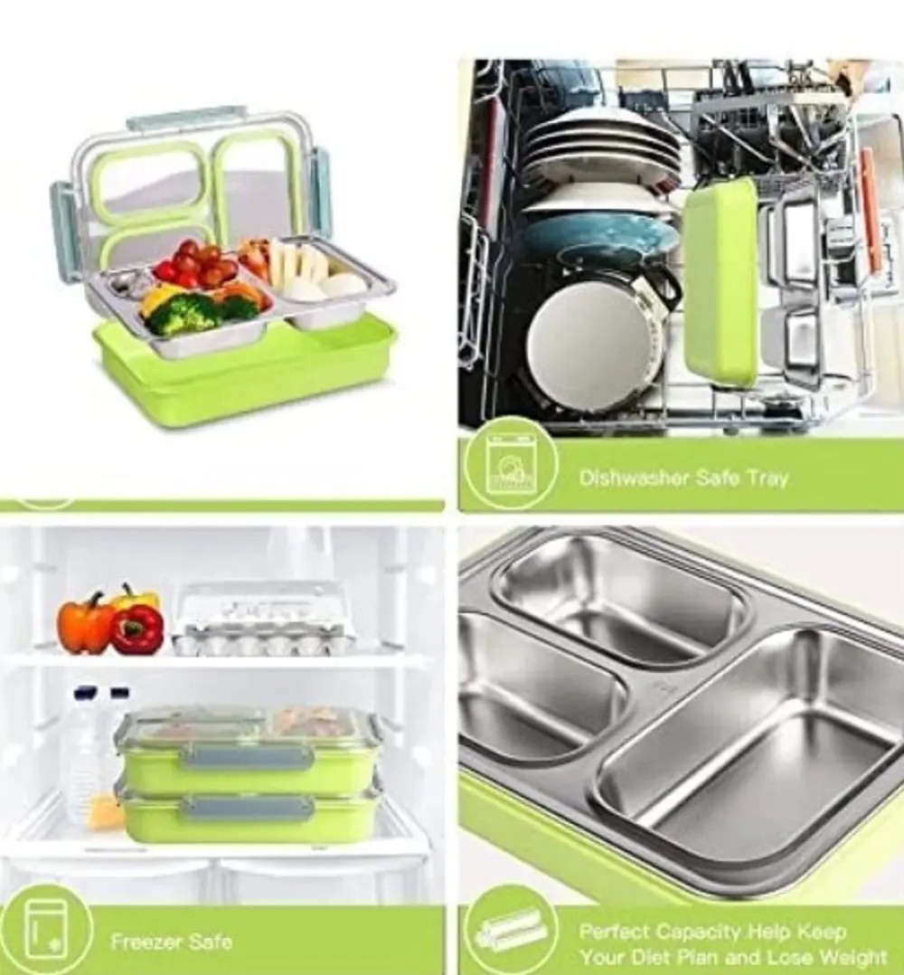 Bölmeli Paslanmaz Çelik Saklama Kabı Sızdırmayan Beslenme Kabı 12