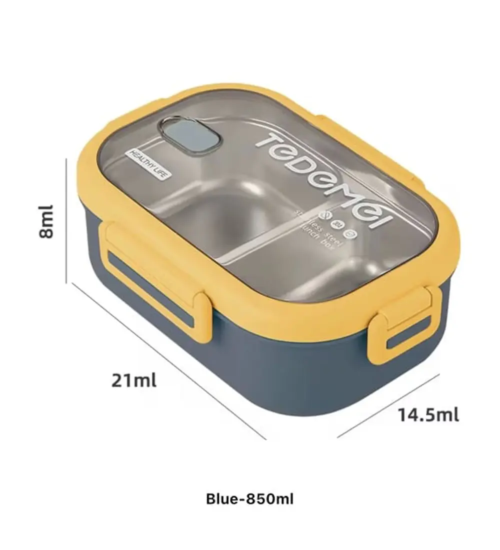 Bölmeli Paslanmaz Çelik Saklama Kabı Sızdırmayan Beslenme Kabı 0,