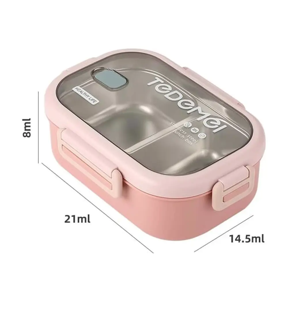 Bölmeli Paslanmaz Çelik Saklama Kabı Sızdırmayan Beslenme Kabı 0,