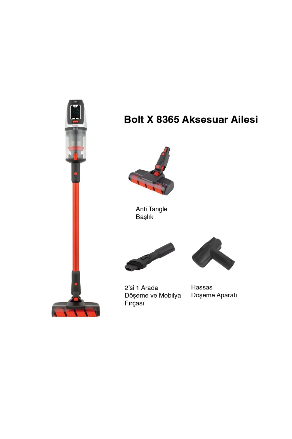 Fakir Bolt X 8365 Dikey Şarjlı Kablosuz Süpürge Silver Furry