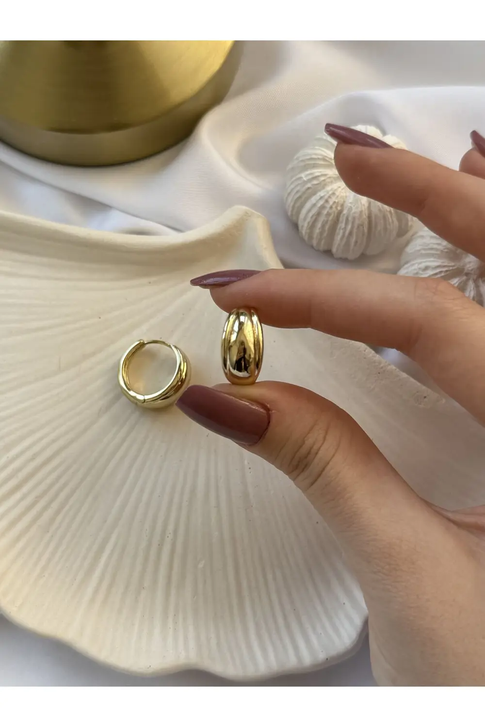 Atelier Emine Bombeli Çelik Küpe