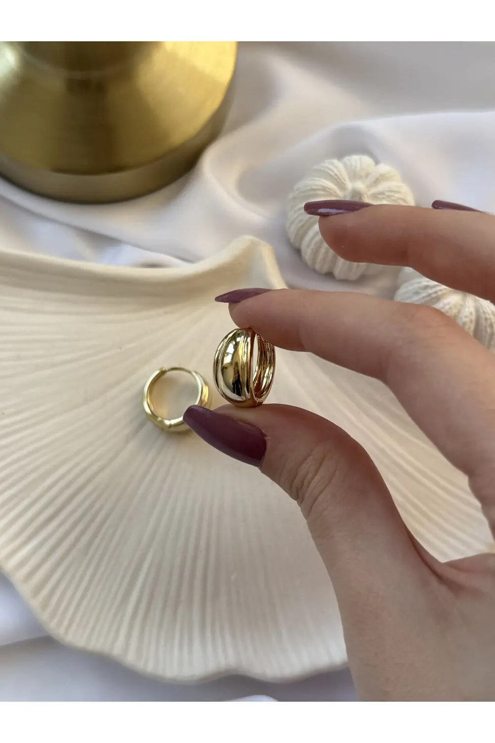 Atelier Emine Bombeli Çelik Küpe