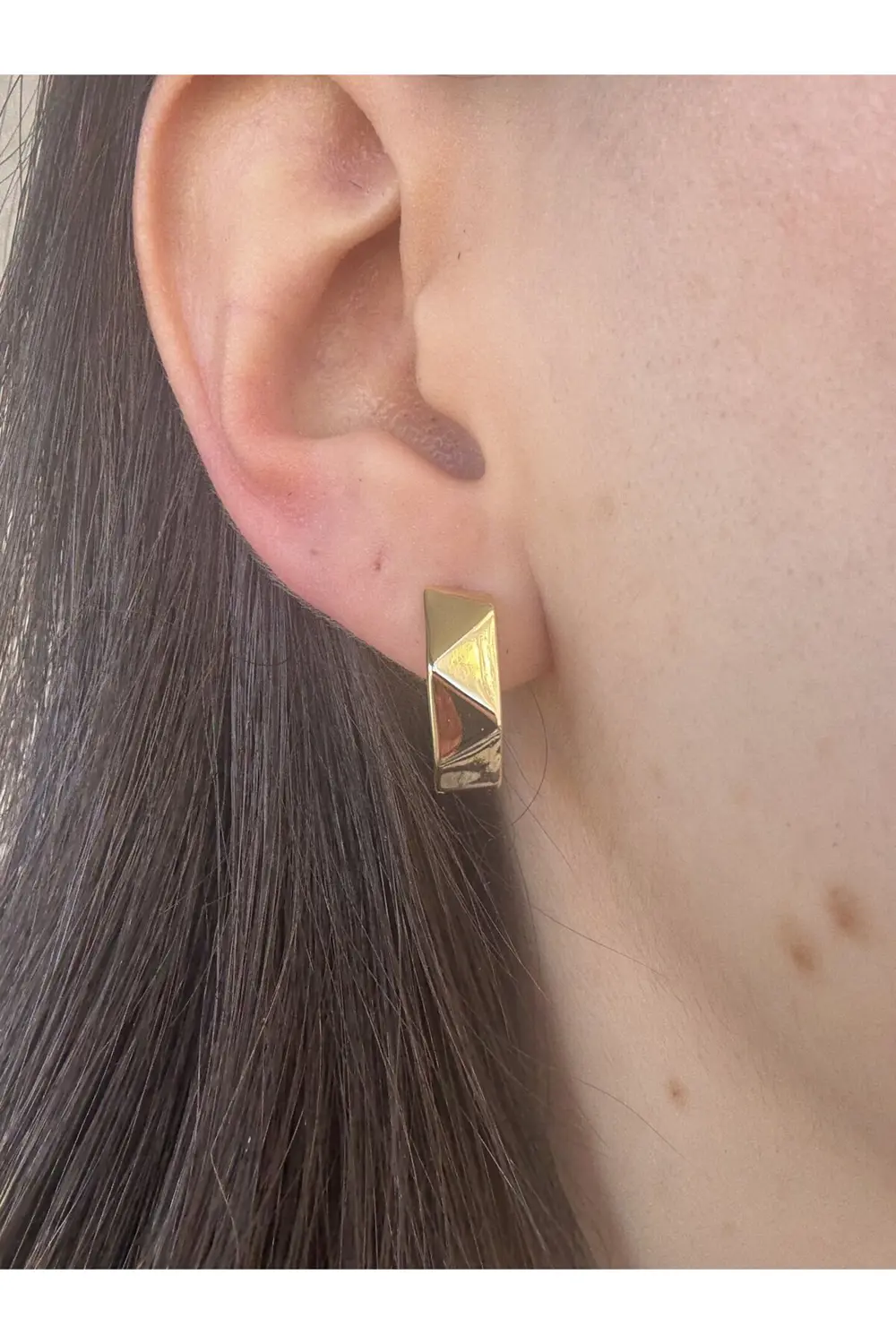 Atelier Emine Bombeli Geometrik Çelik Küpe