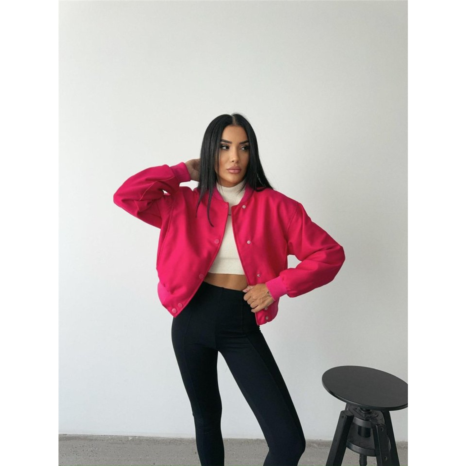 BOMBER MONT CYRUS KUMAŞ - Fuşya