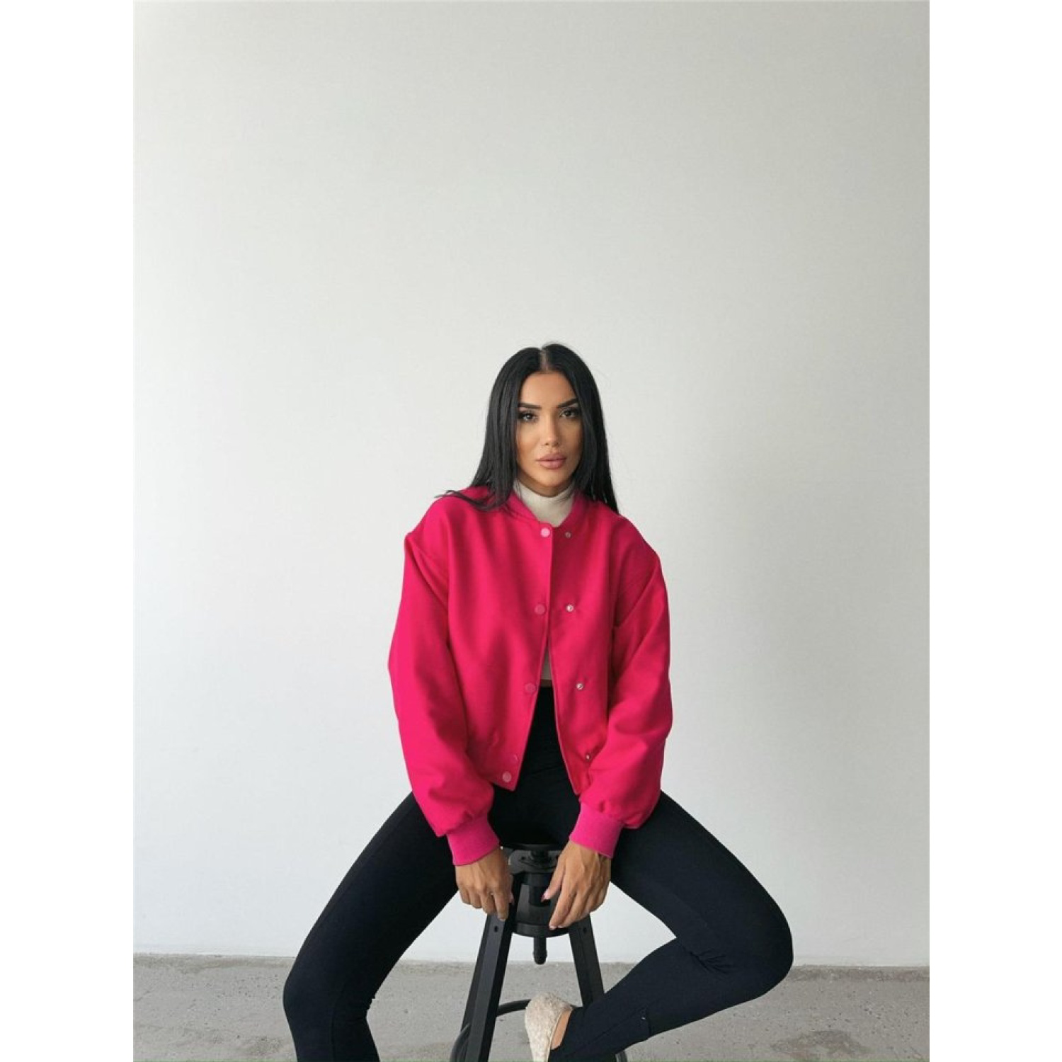 BOMBER MONT CYRUS KUMAŞ - Fuşya