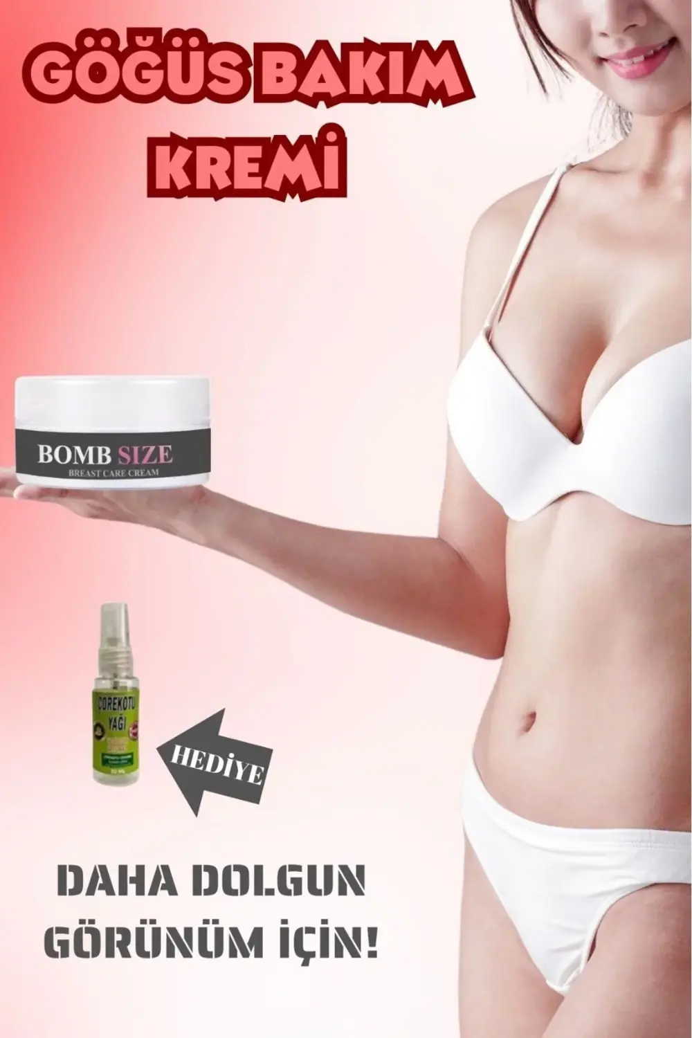 Bombsize Göğüs Dolgunlaştırma Ve Büyütme Kremi 50 ML + Çörek Otu