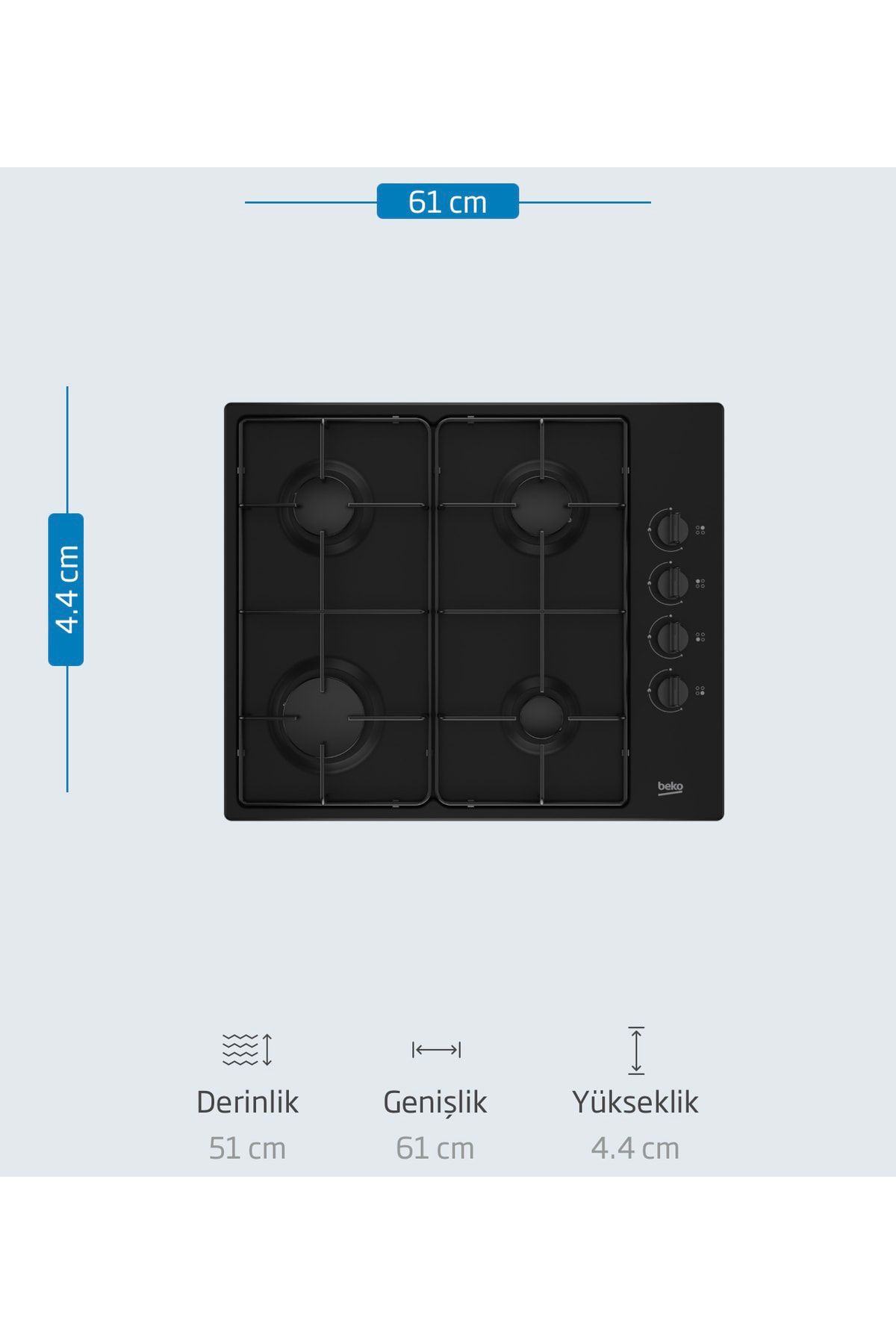 Beko Bomd D 6110 Es Metal Tablali Ocak