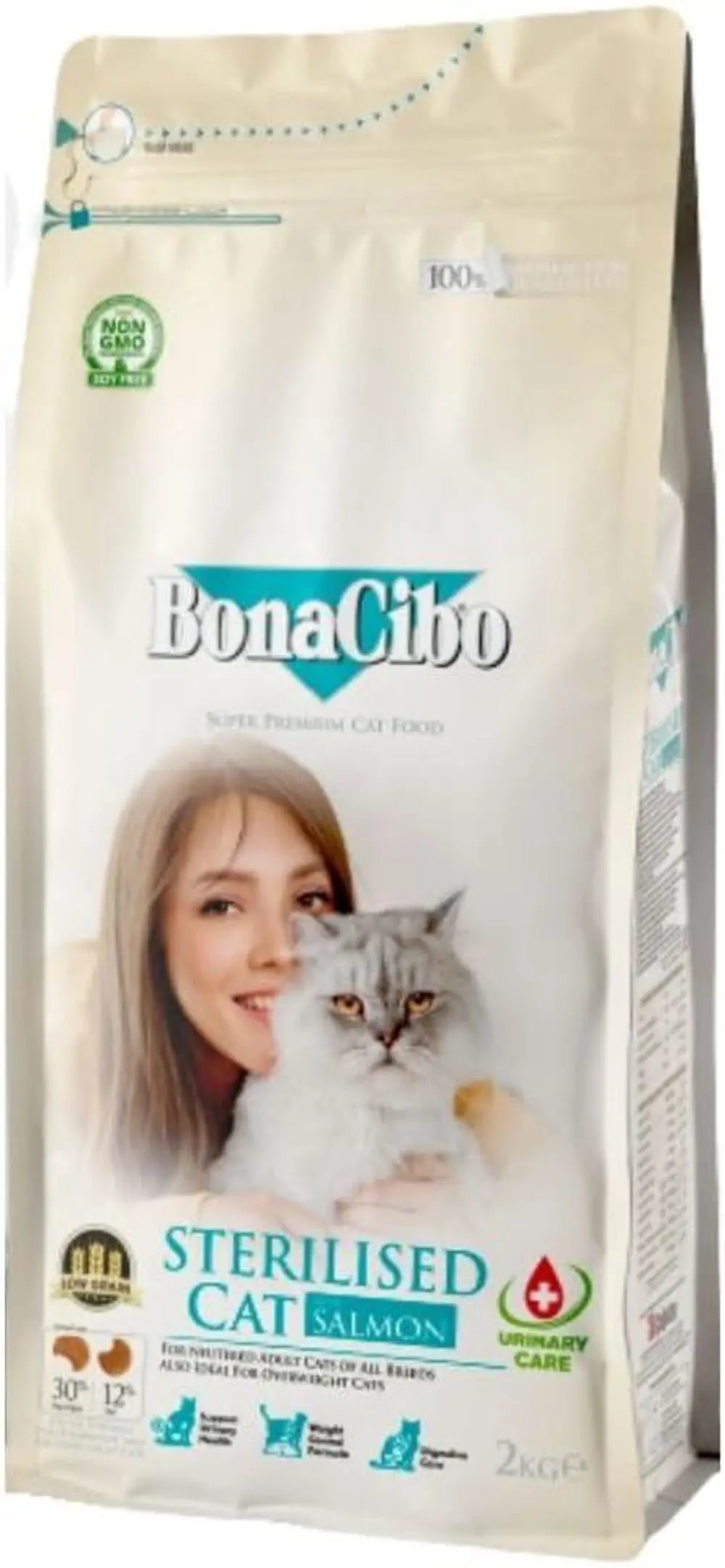BonaCibo Adult Cat Light Sterilised Somonlu Kısır Kedi Maması 2 k