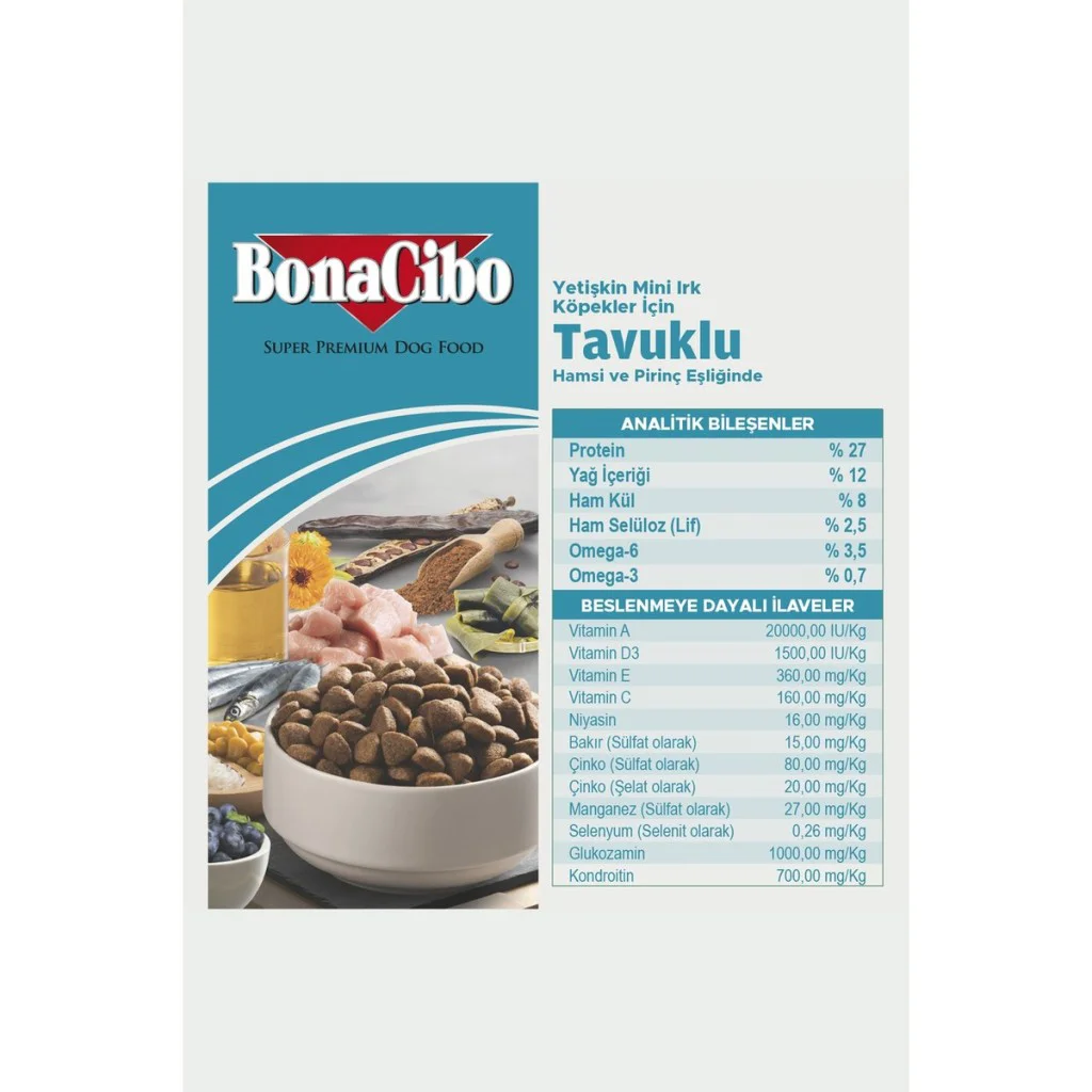 BonaCibo Mini Irk Tavuk Balıklı Köpek Maması 4 Kg