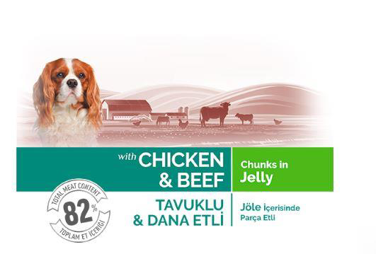 Bonacibo  Pouch Tavuklu Dana Etli Köpek Konservesi 100 Gr