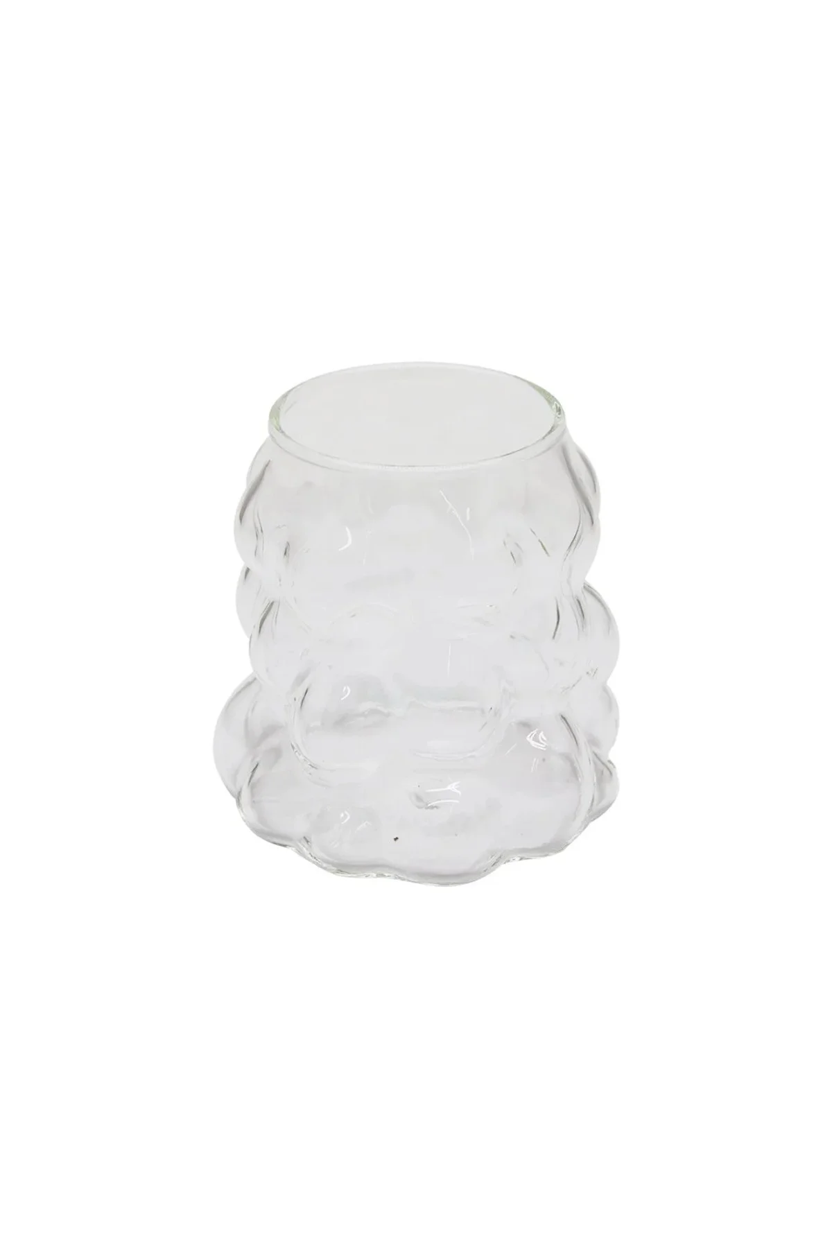 Boncuklu - Boğumlu Cam Bardak 340ML Kahve - Sunum - Meşrubat
