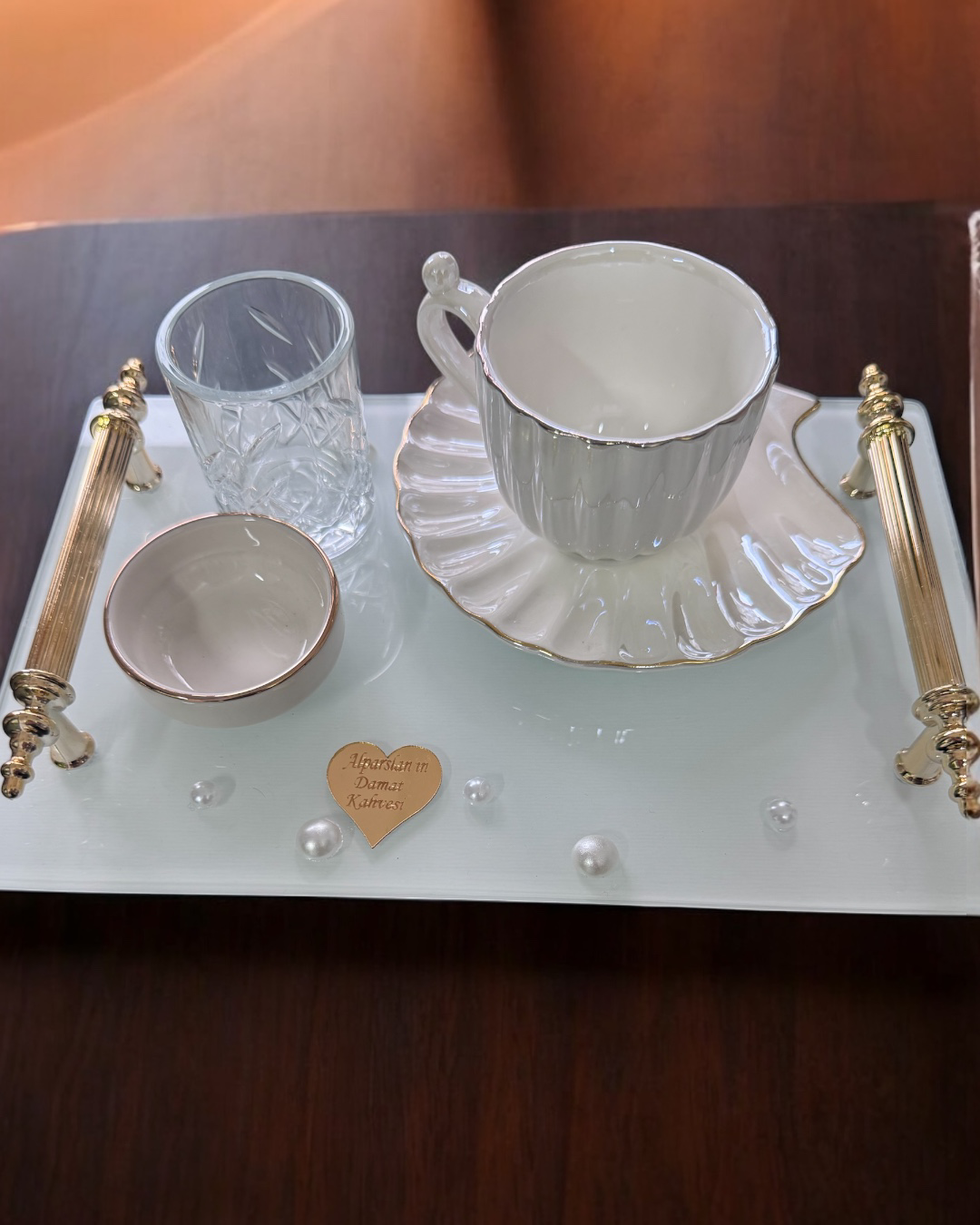 Bonding Gold Söz Kahve Tepsisi