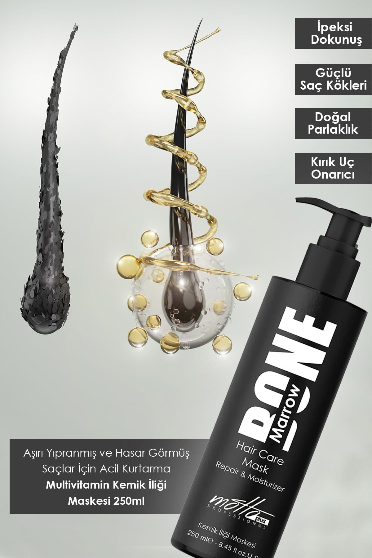 Motto Plus Professional Bone Marrow Kemik İliği Saç Maskesi 250Ml