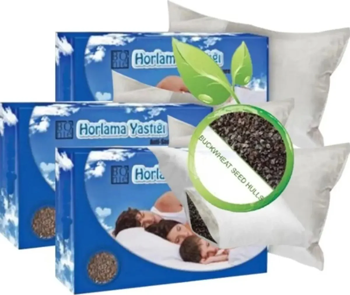 Bonie Karabuğday Dolgulu Uyku Yastığı 3'lü Set - Gürültüsüz ve Konforlu Uyku İçin 50x70cm Fiyatı, Yorumları ve Özellikleri