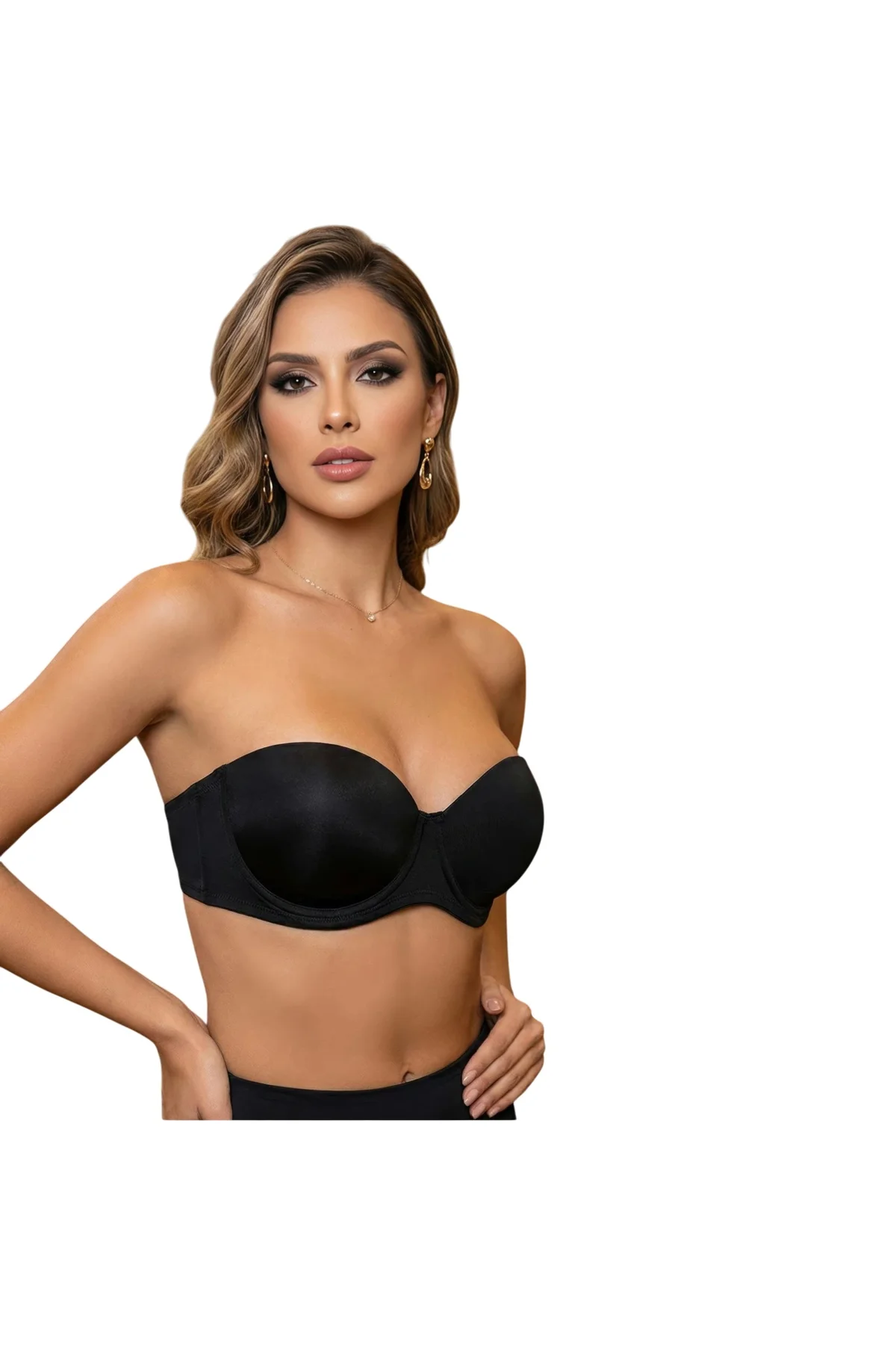 BONNİ STRAPLES BASIC 7035 Kadın Dolgusuz Desteksiz Klasik Straplez