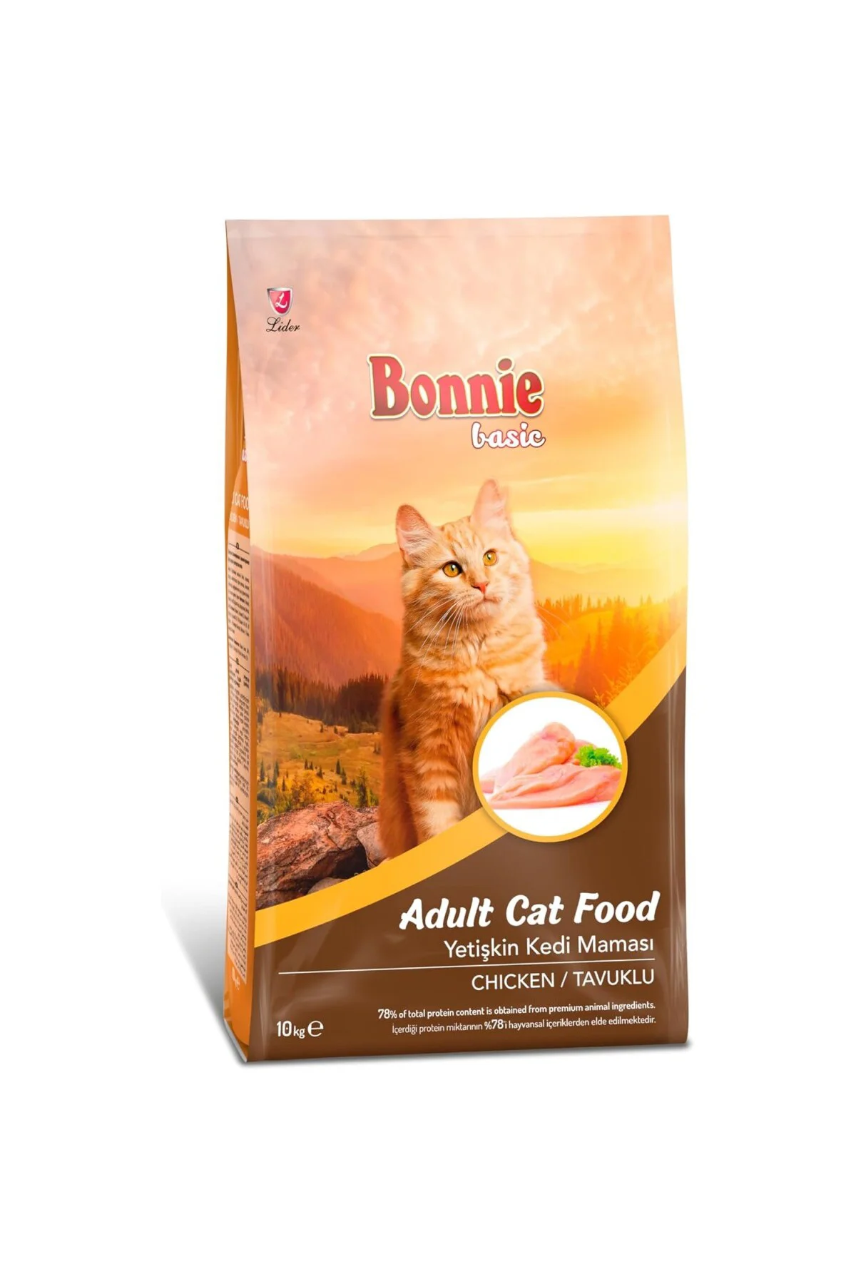 Bonnie Basic Yetişkin Tavuklu Kedi Maması 10 Kg