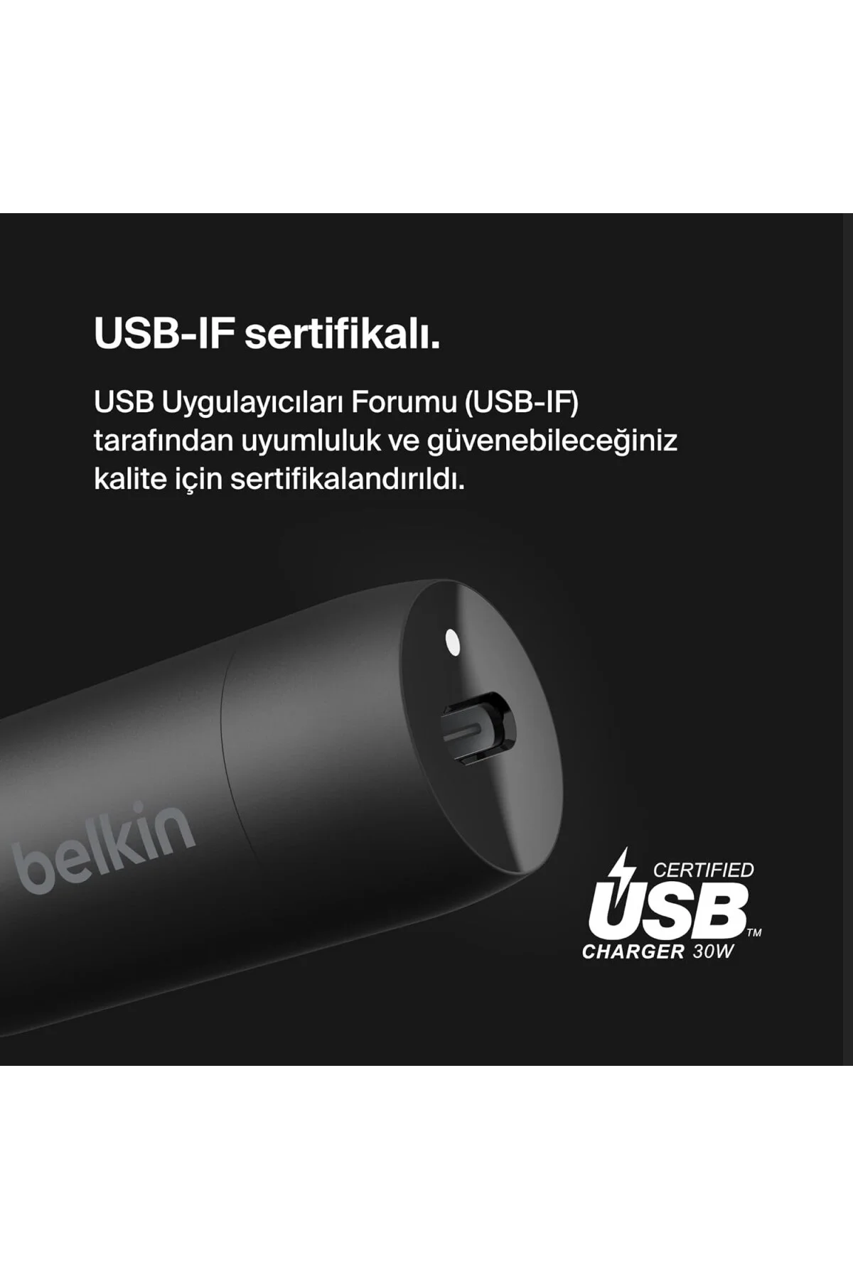 BoostCharge 30W Hızlı Araç Şarj Cihazı, USB-C Güç Dağıtım Portlu Kompakt Tasarı