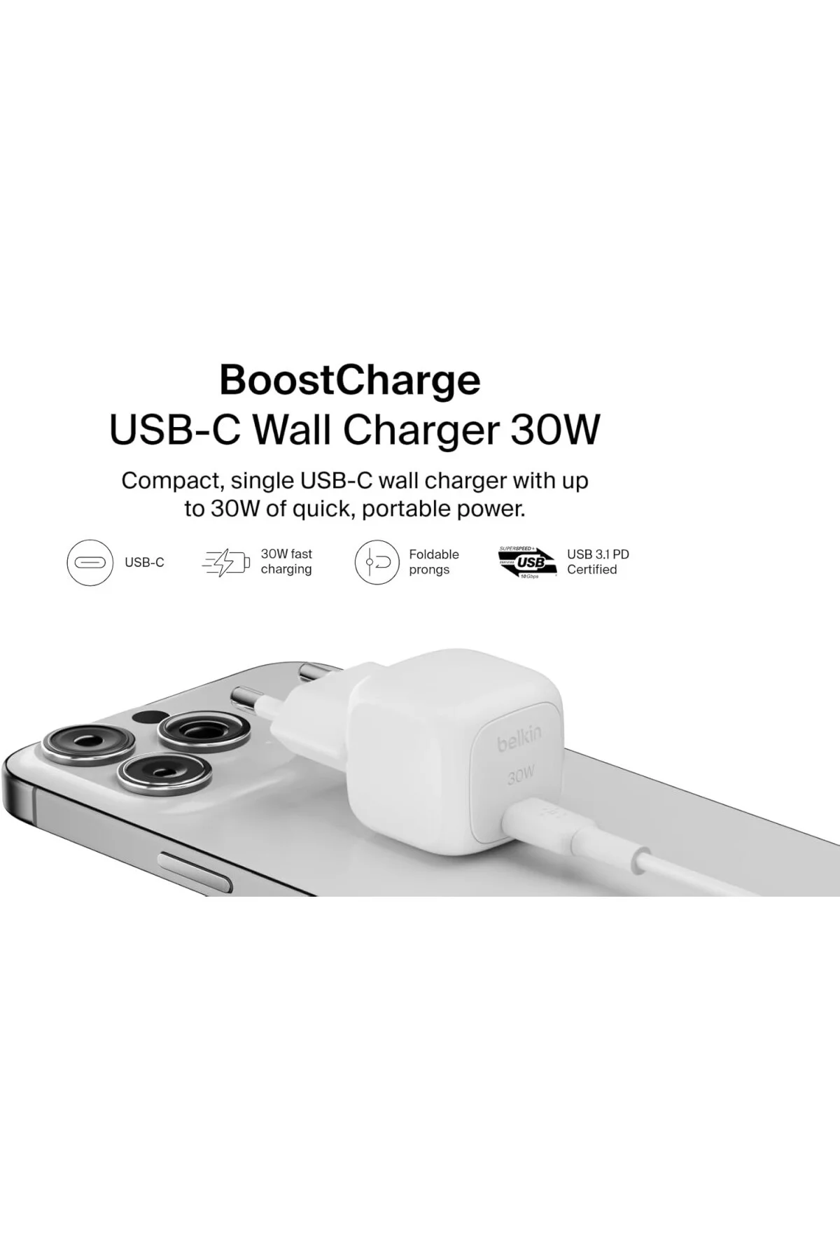 BoostCharge Power Adaptör USB-C Compact 30 Watt WCA008KQWH