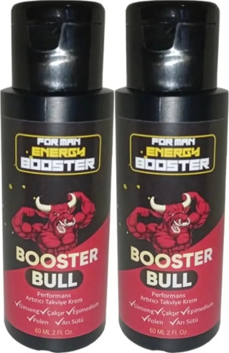 Booster Bull Erkek Kremi - 2'li Set (2x60 ml) | Enerji ve Performans Desteği