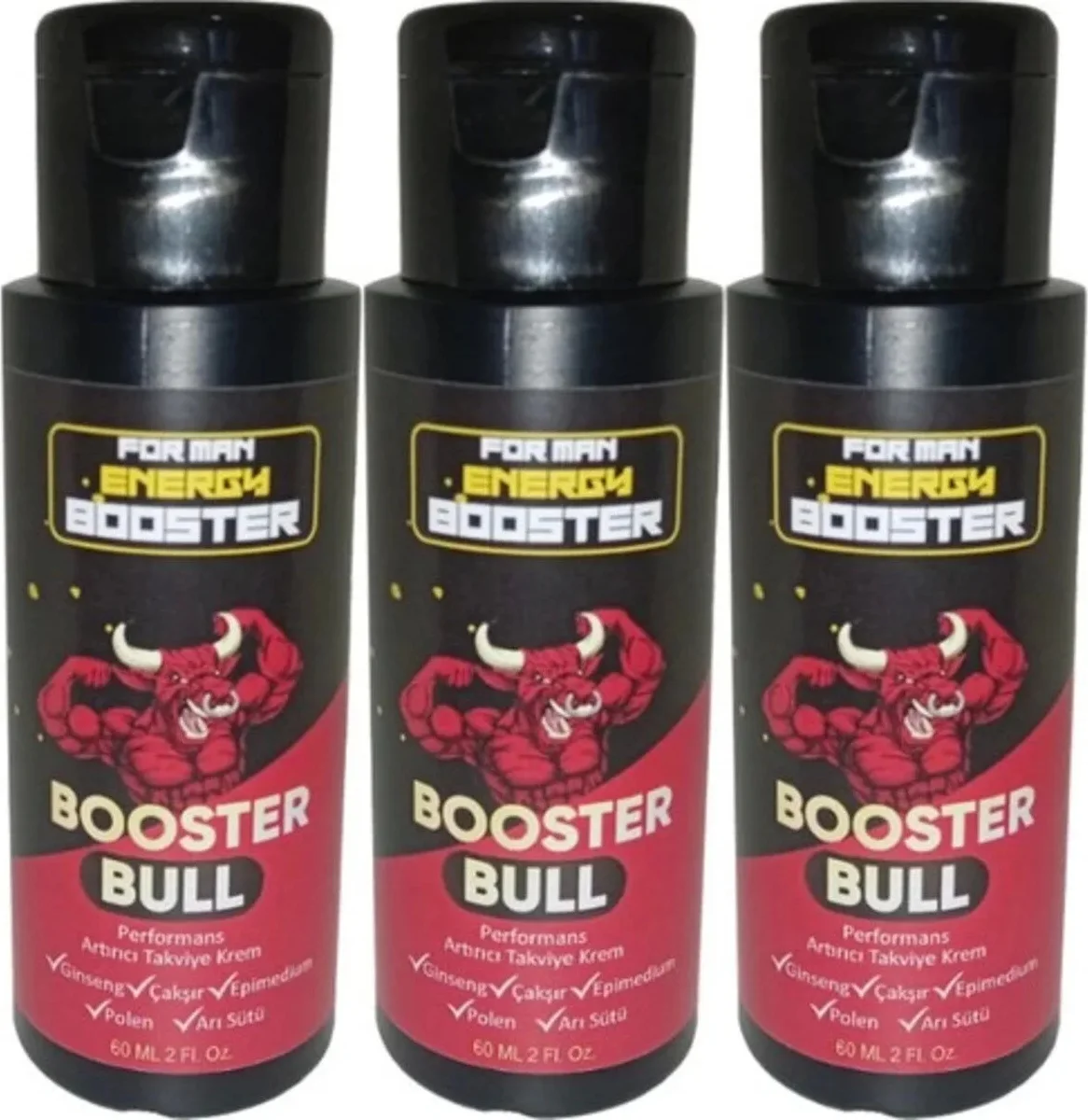 Booster Bull Erkeklere Özel Bakım Kremi 60 ml - 3'lü Set