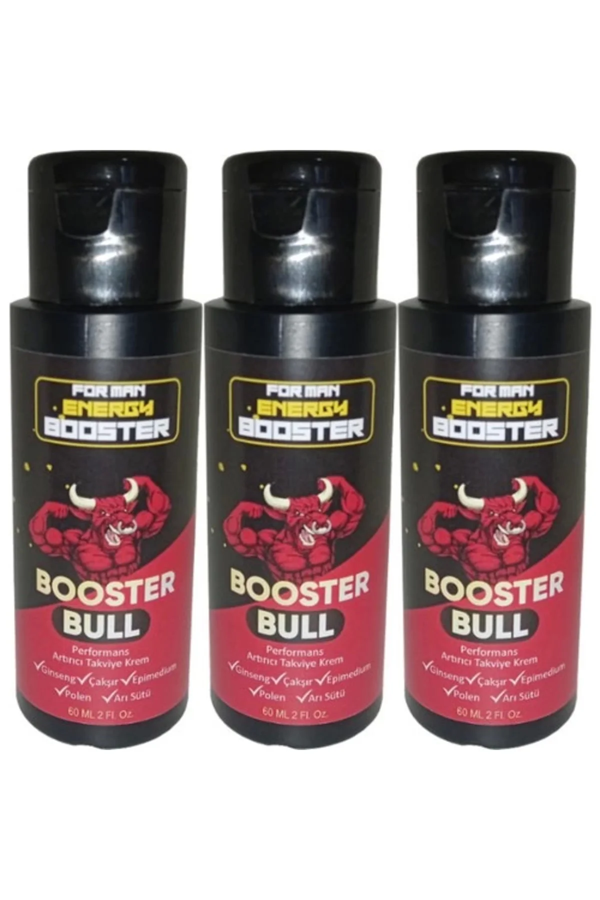 Booster Bull Erkeklere Özel Krem 3 Adet 60 ml - Güç ve Vitalite