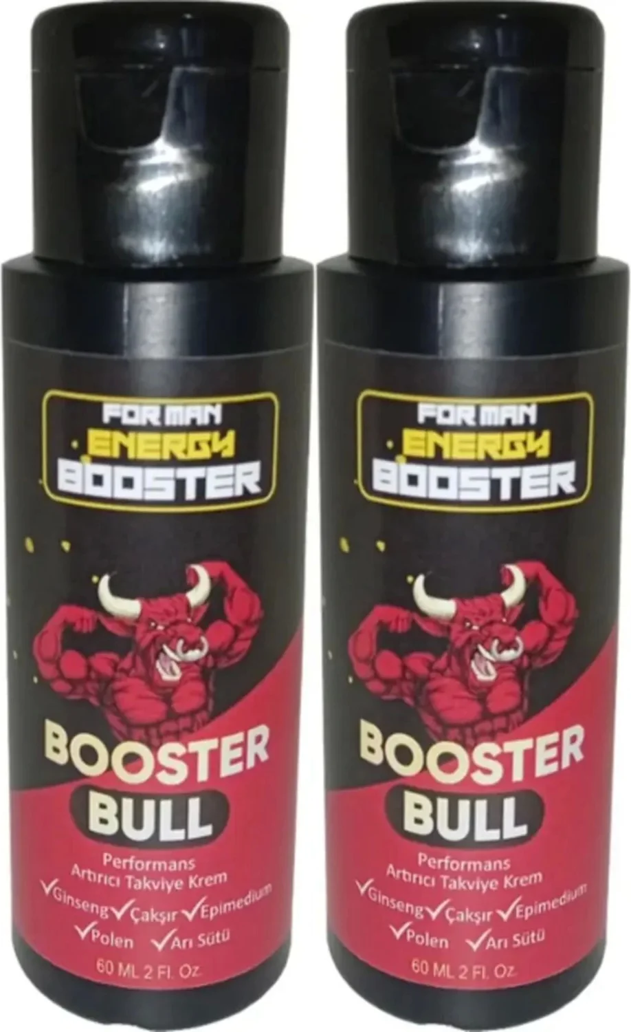 Booster Bull Ginseng Çakşır Kremi 60 ml (2'li Paket) - Enerji ve Performans Desteği