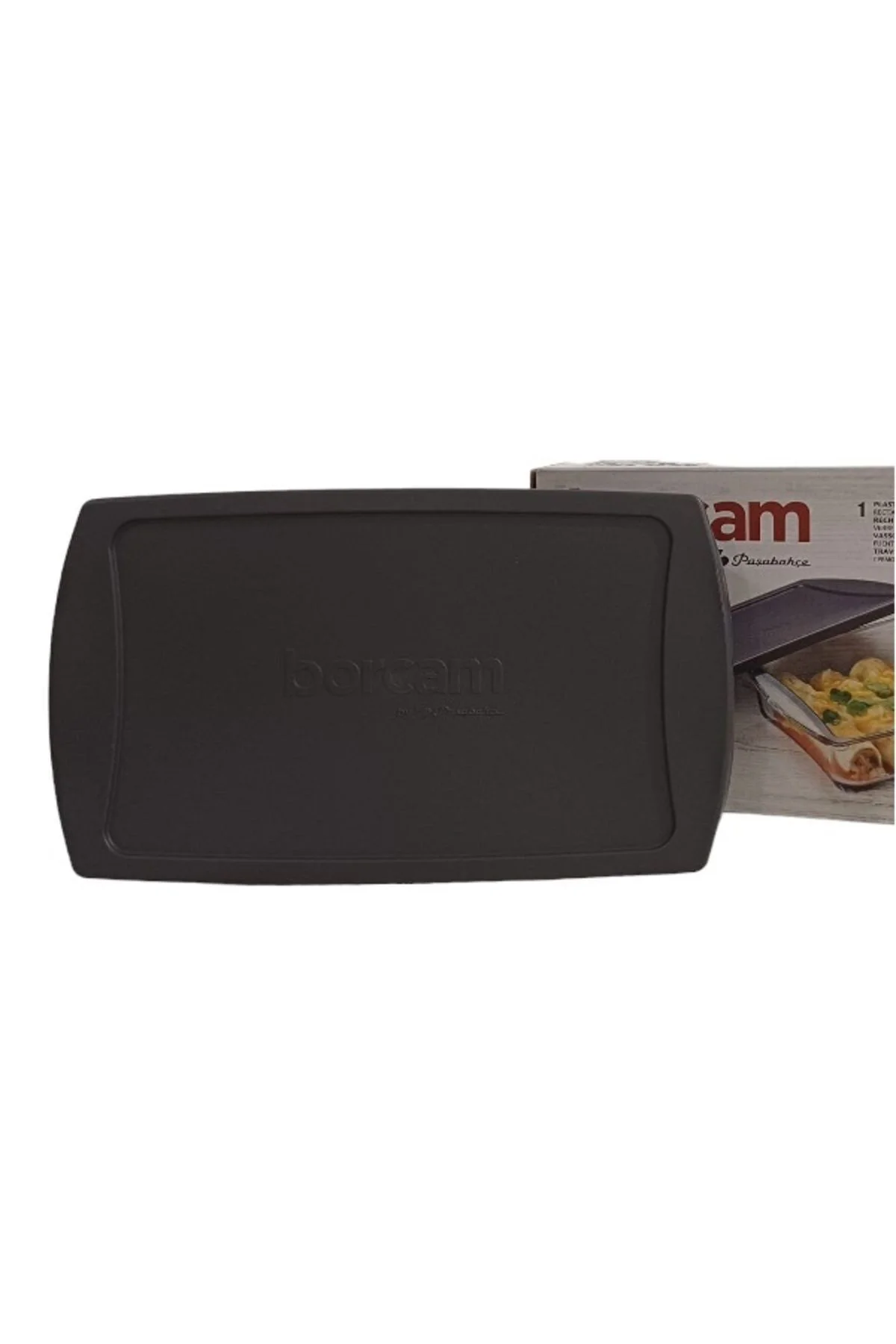 Borcam Antrasit-Gri Kapaklı 59864 1320 cc Dikdörtgen Saklama kabı