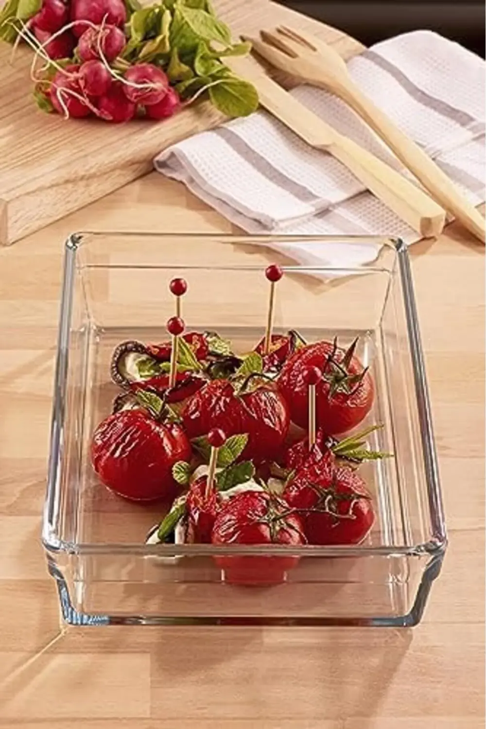 Borcam Premium Dikdörtgen Tepsi, 20 cm x 29 cm, Şeffaf, 2.5 Litre