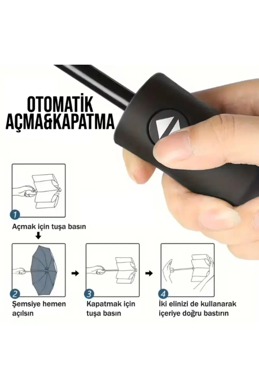 Bordo Kılıflı Otomatik Kompakt Şemsiye