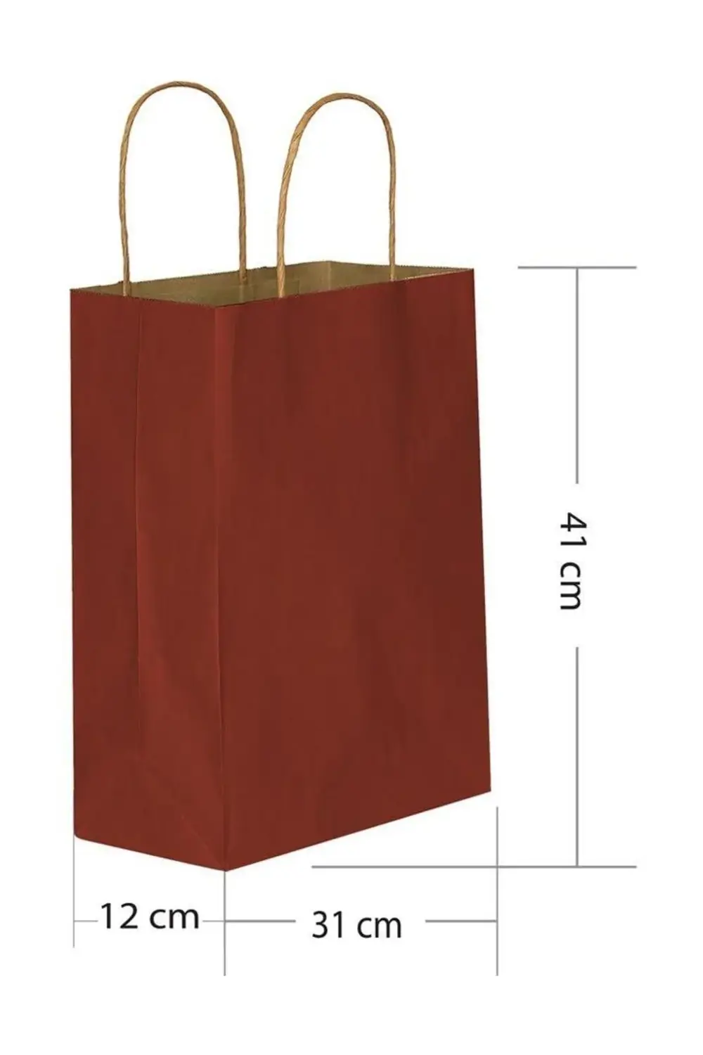 Bordo Kraft 25'li Hediye Çantası 31x12x41 cm