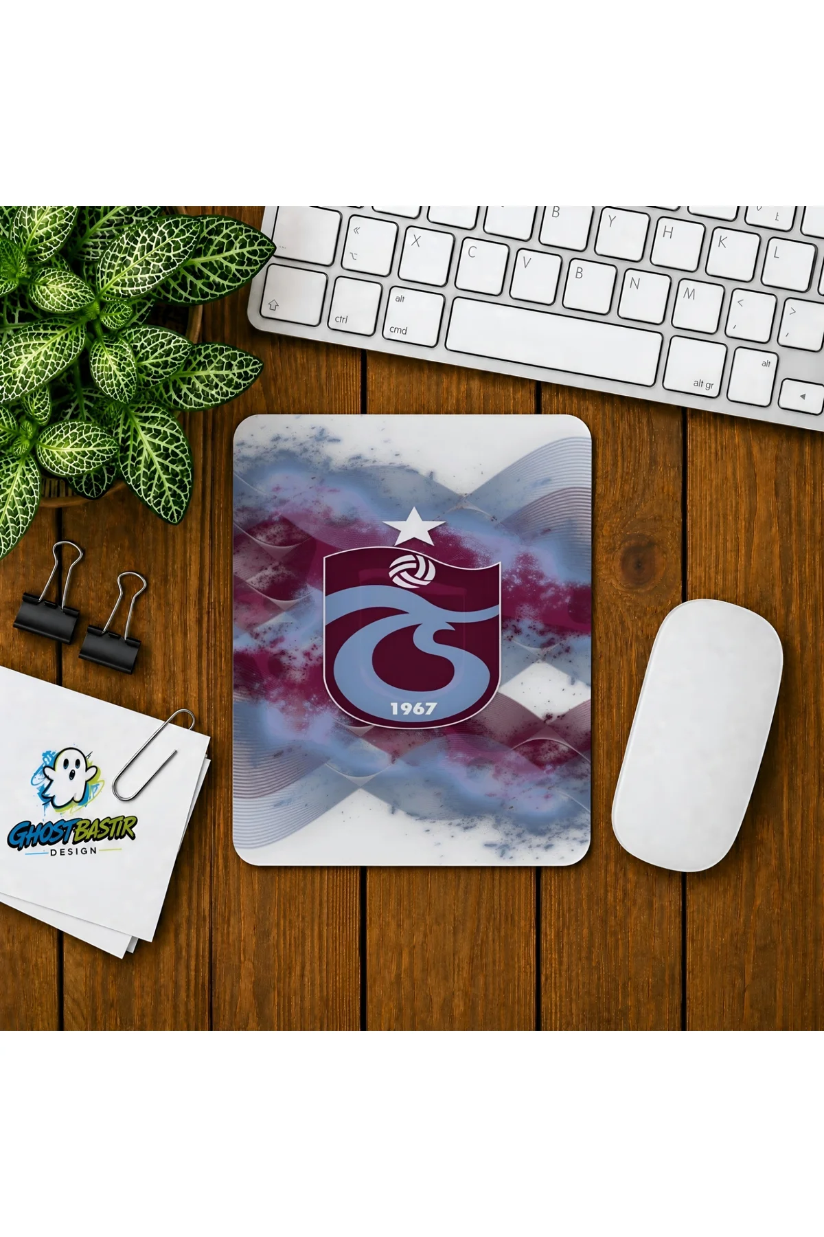 Bordo Mavi Baskılı Oyuncu Mousepad 037