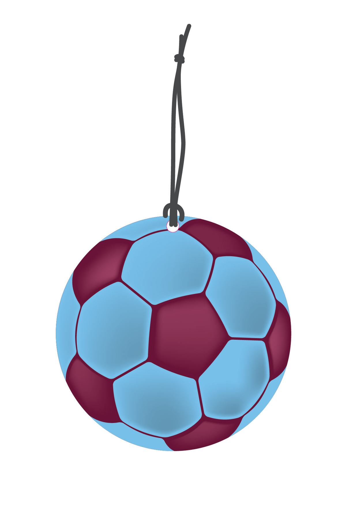 Bordo Mavi Futbol Topu Görselli Oto Kokusu Dikiz Ayna Süsü Torpid