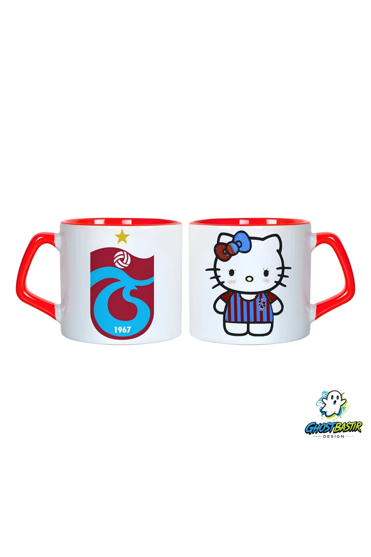 Bordo Mavi Hello Kitty Kupa Bardak Seti | 2 Adet