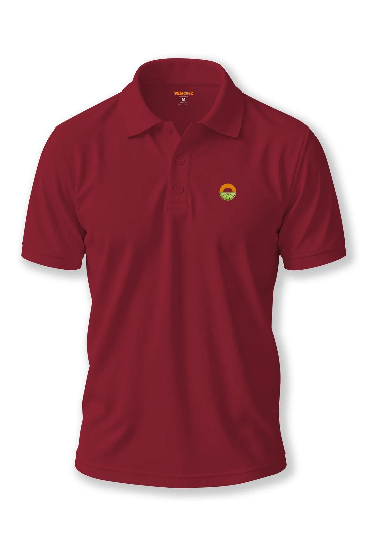 Bordo Minimalist Logolu Polo Yaka Kısa Kollu Tişört