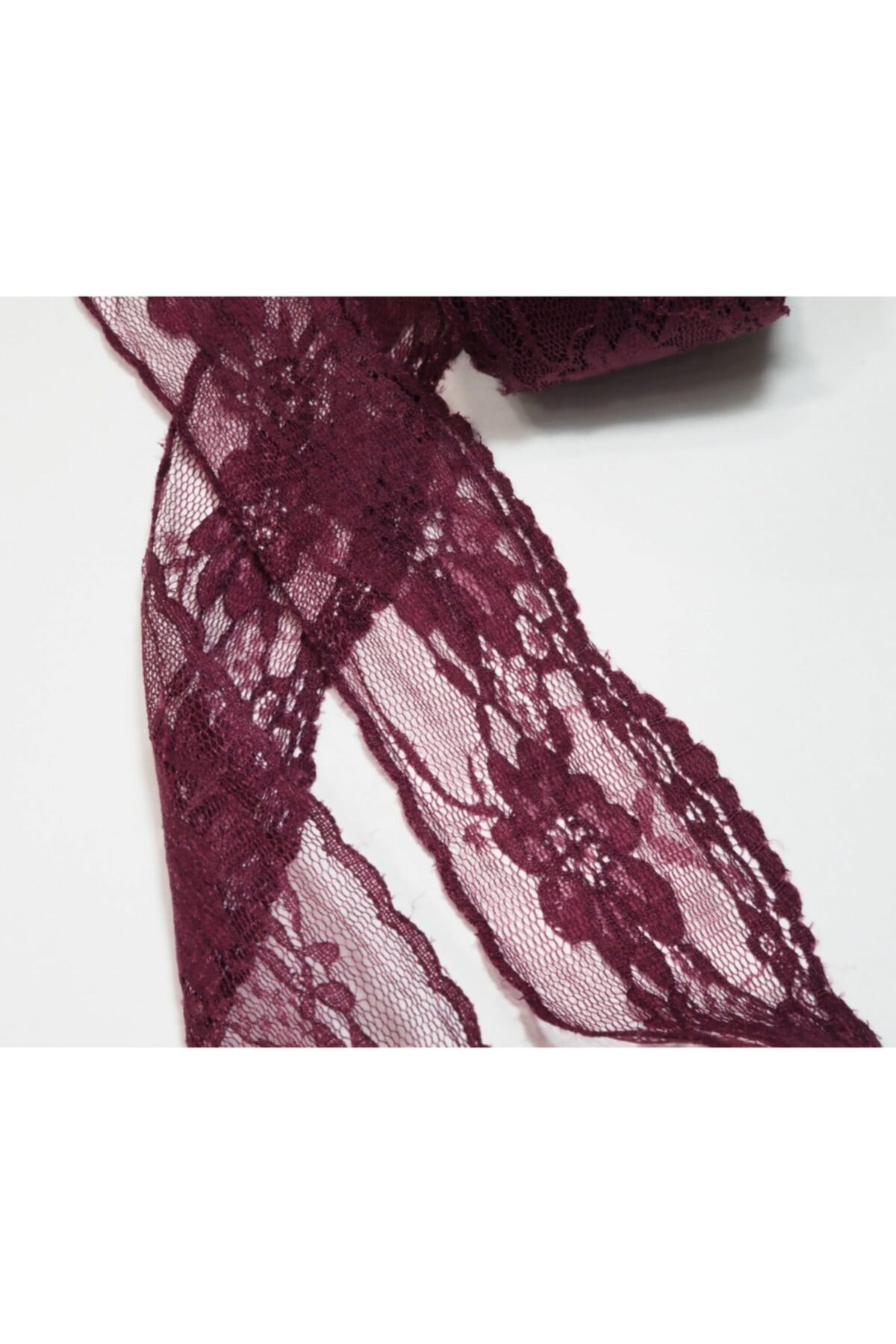Tuhafiyecimiz Bordo Naylon Dantel 5 M