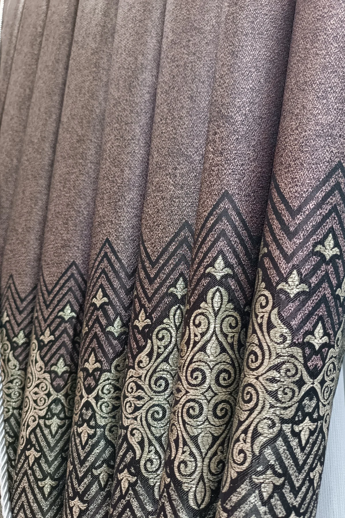 Bordo Pano Fon Perde Sık Pileli