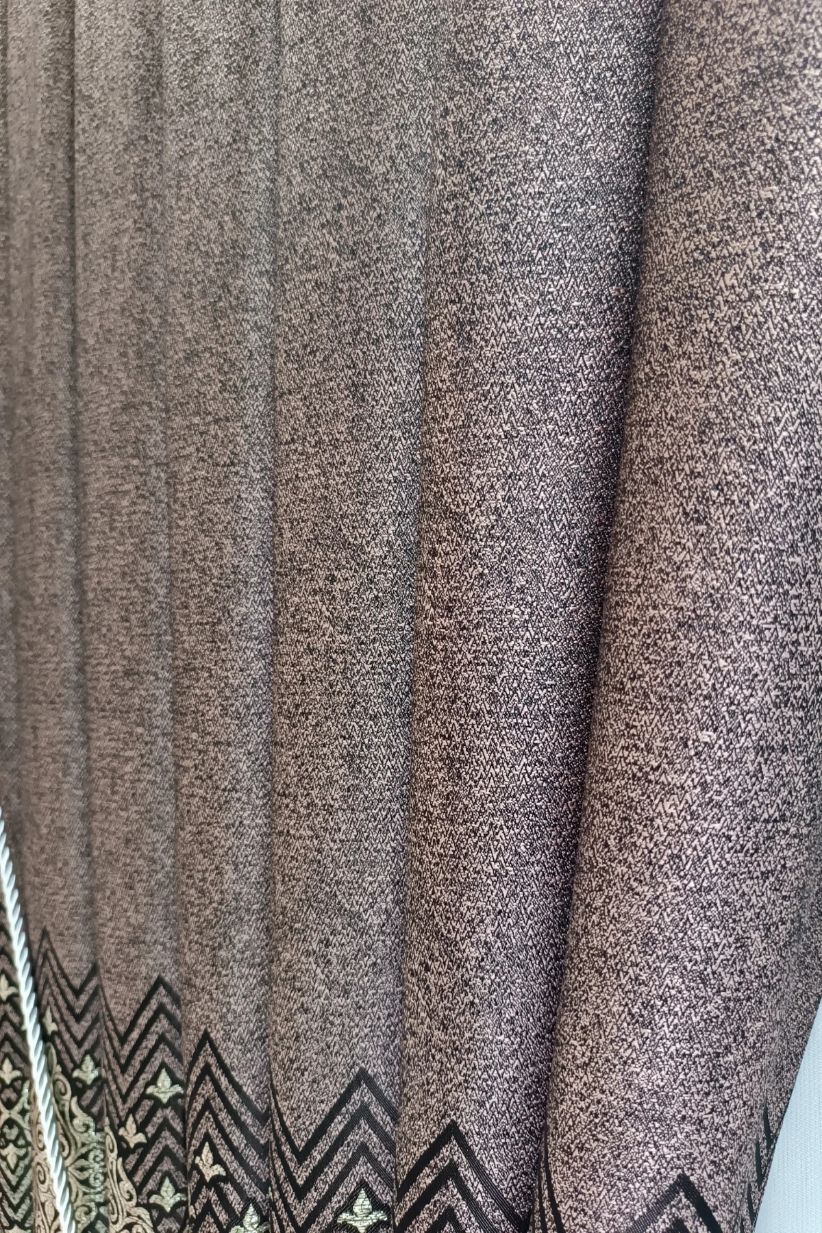 Bordo Pano Fon Perde Sık Pileli