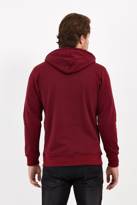 Bordo Renk Kanguru Cepli Kapüşonlu Sweatshirt 1205 - BORDO