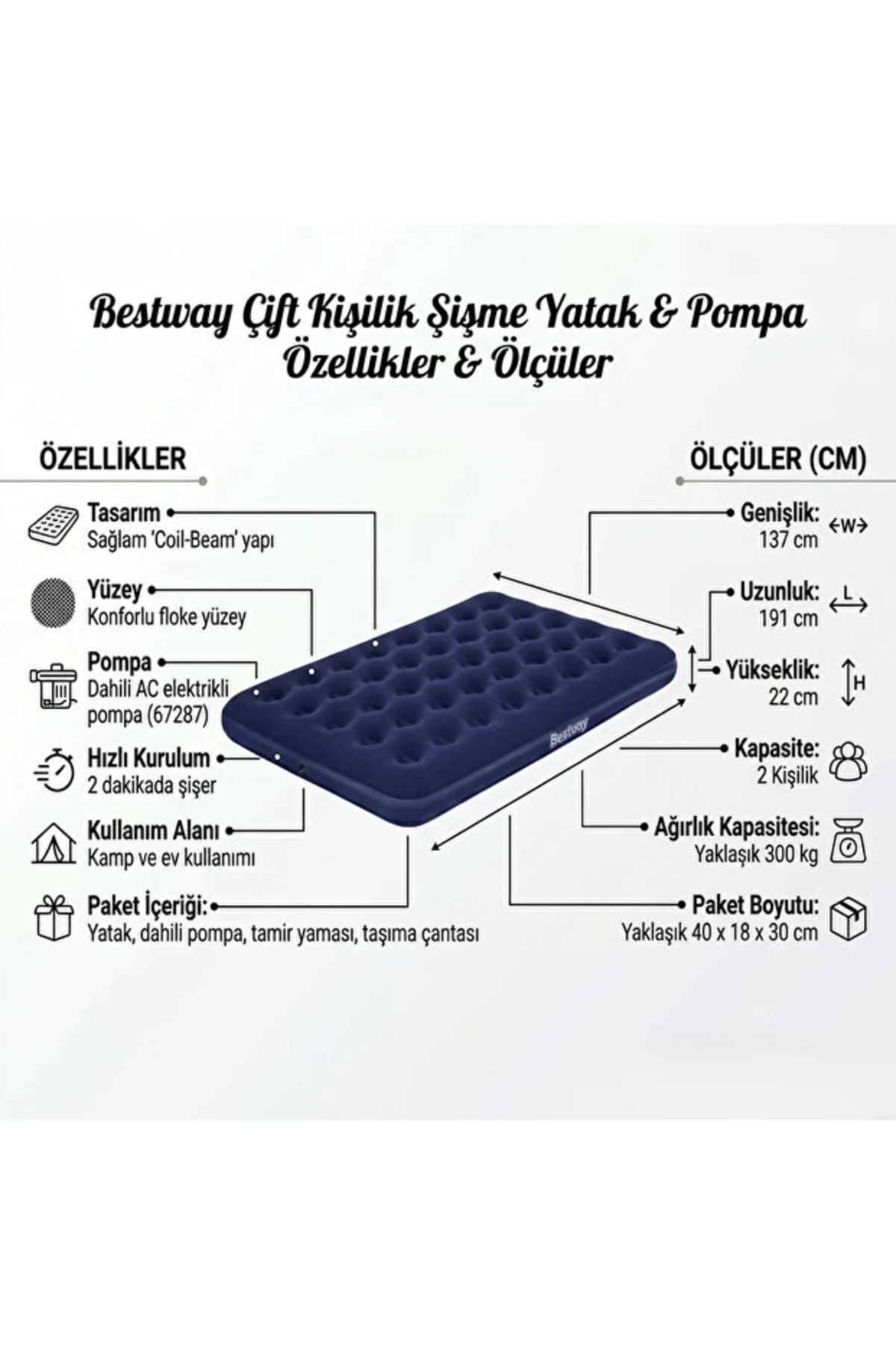 Bordo Sandalyeli Kamp Seti – 4 Kişilik Çadır, Intex Yatak ve Masa