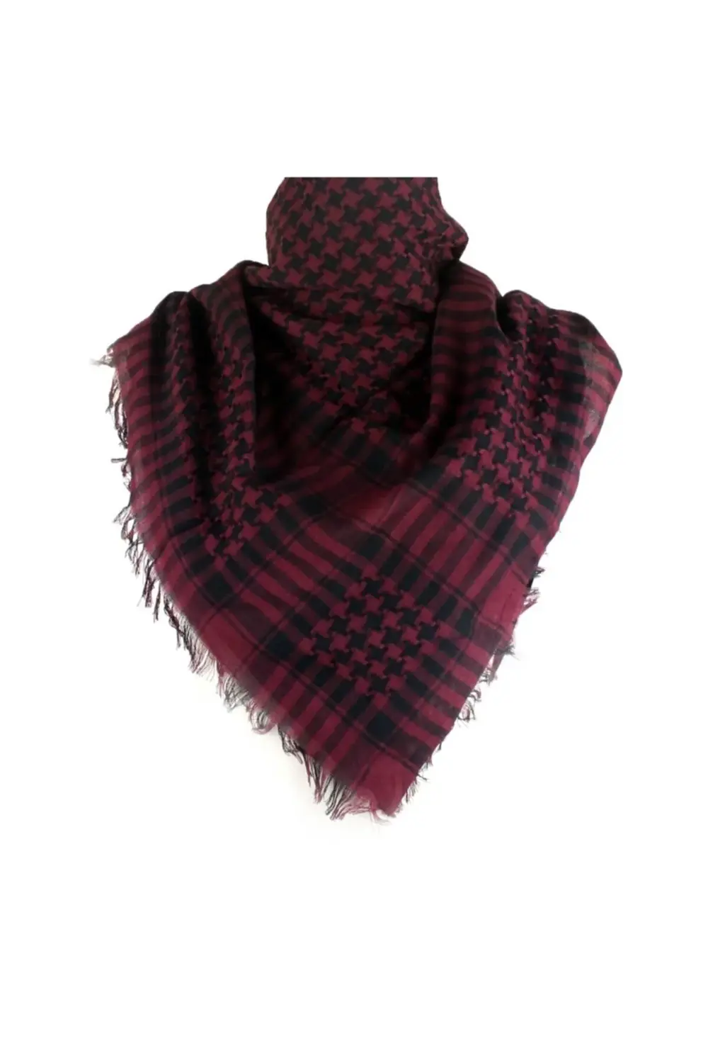 Bordo Siyah Etnik Puşi Askeri Puşi