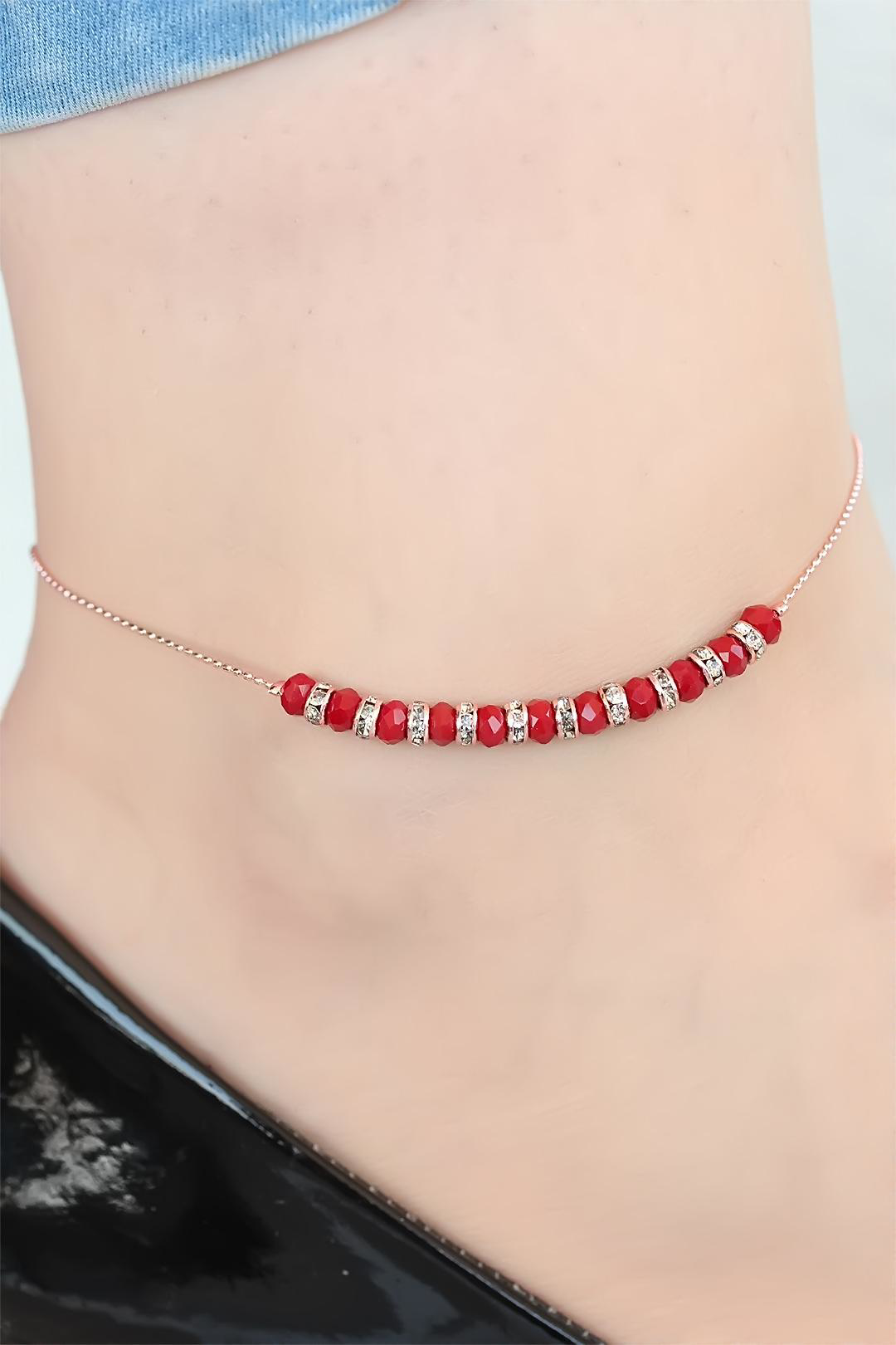 Bordo Taşlı Rose Hal Hal SL11638