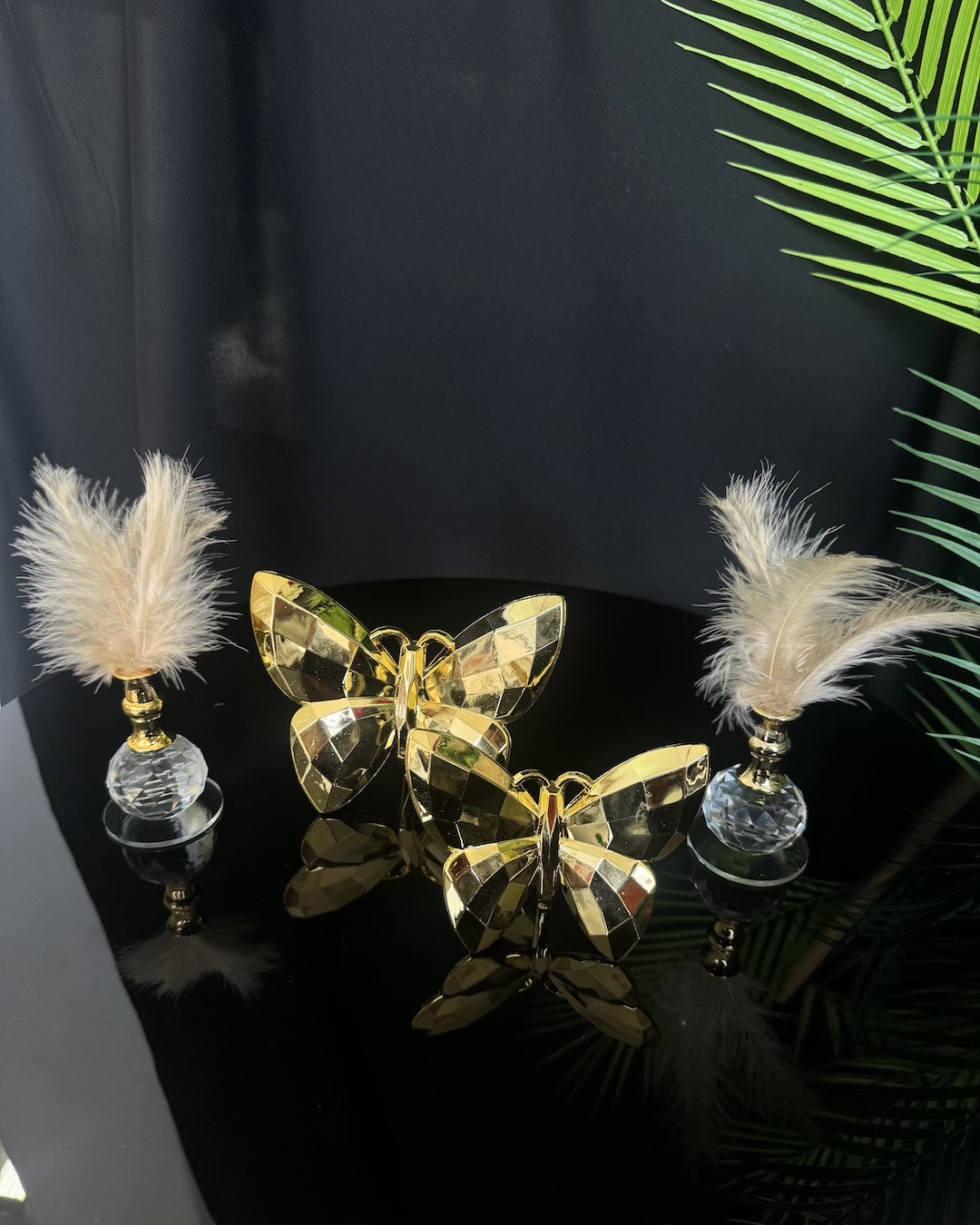Borealis Dekoratif Gold Kelebek ve Tüylük Borealis Dekoratif Gold Kelebek ve Tüylük