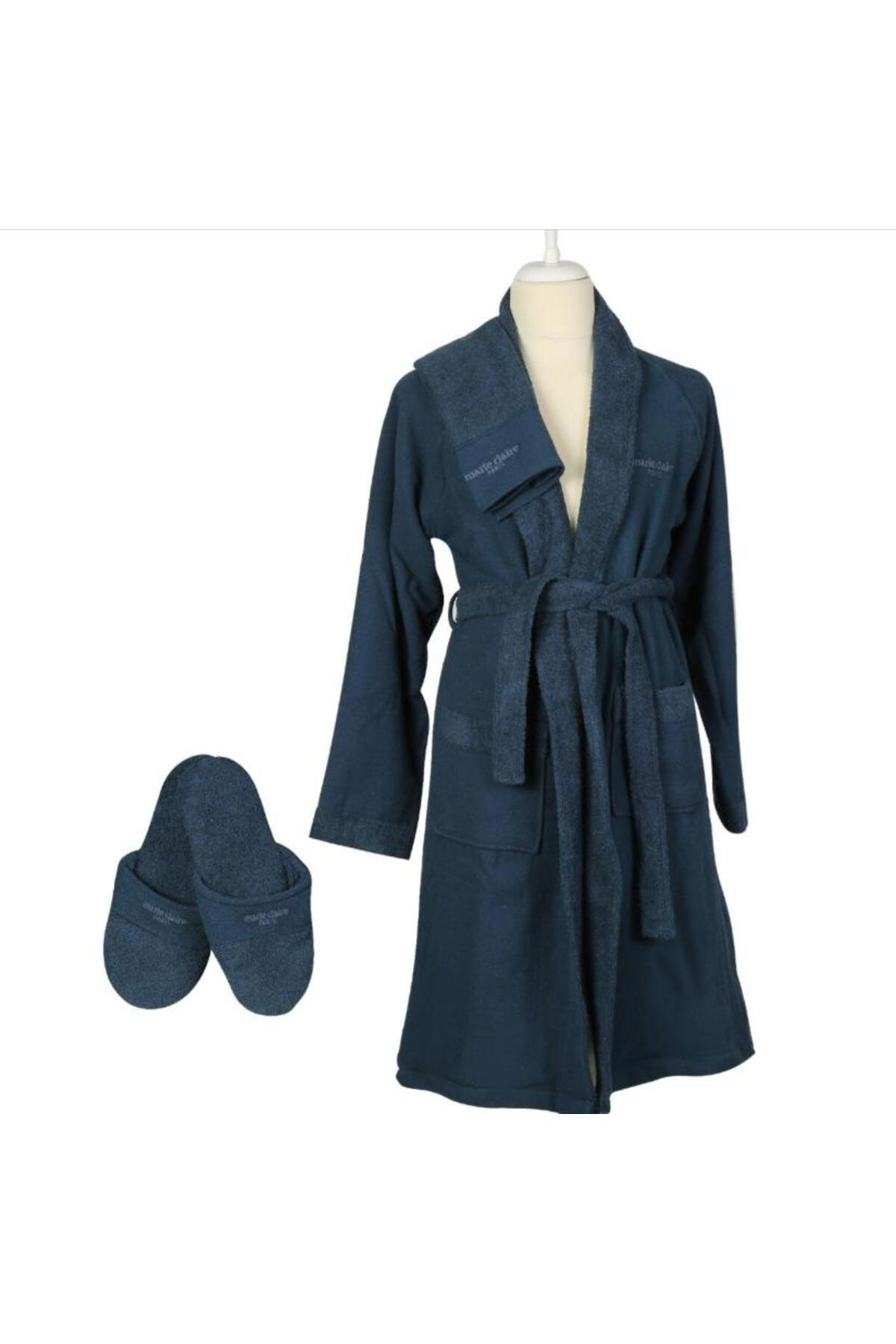 Bornoz Marcel Erkek Bornoz Set Cotton MC060169 Xl/Xxl Lacivert