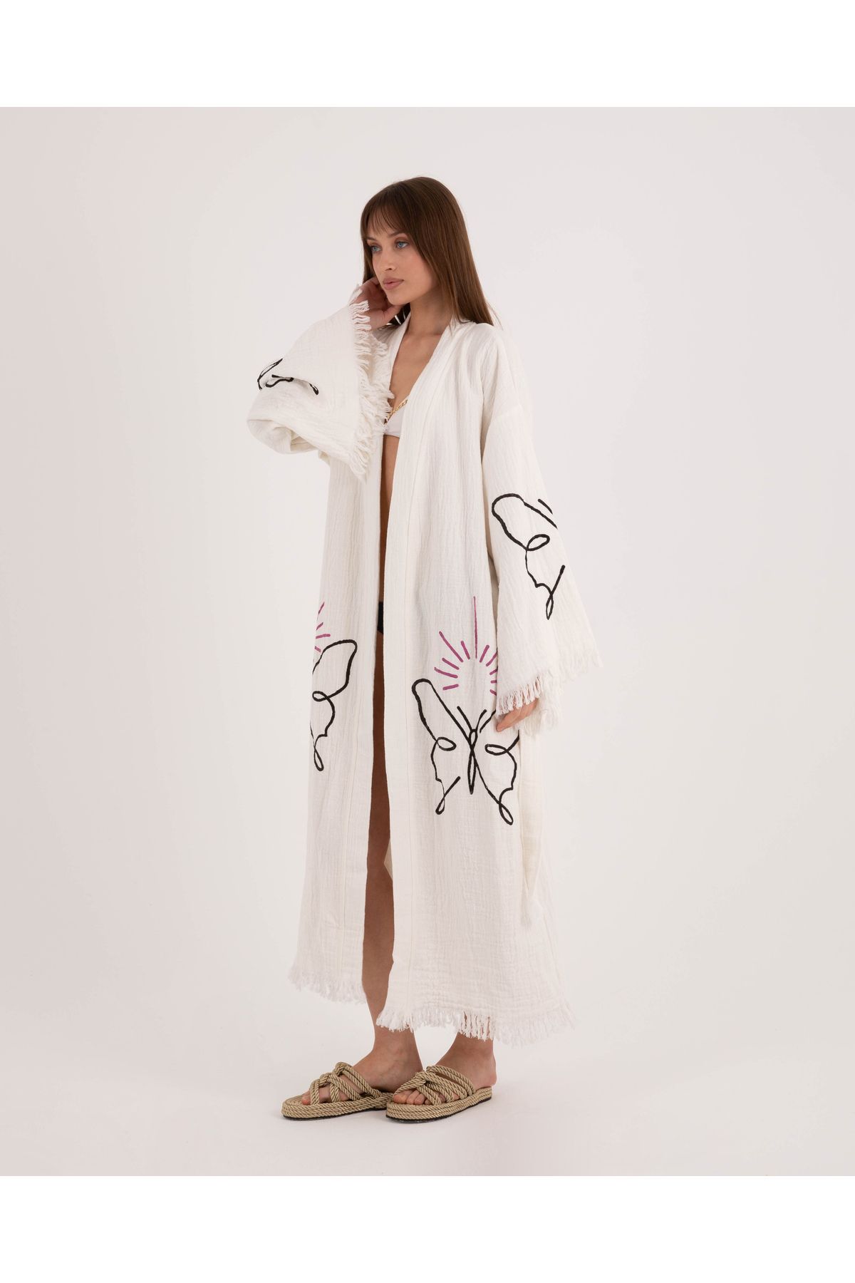 Bornoz ,Plaj Kıyafeti, Kimono , Kaftan ,Sabahlık  & Kelebek Zerafeti