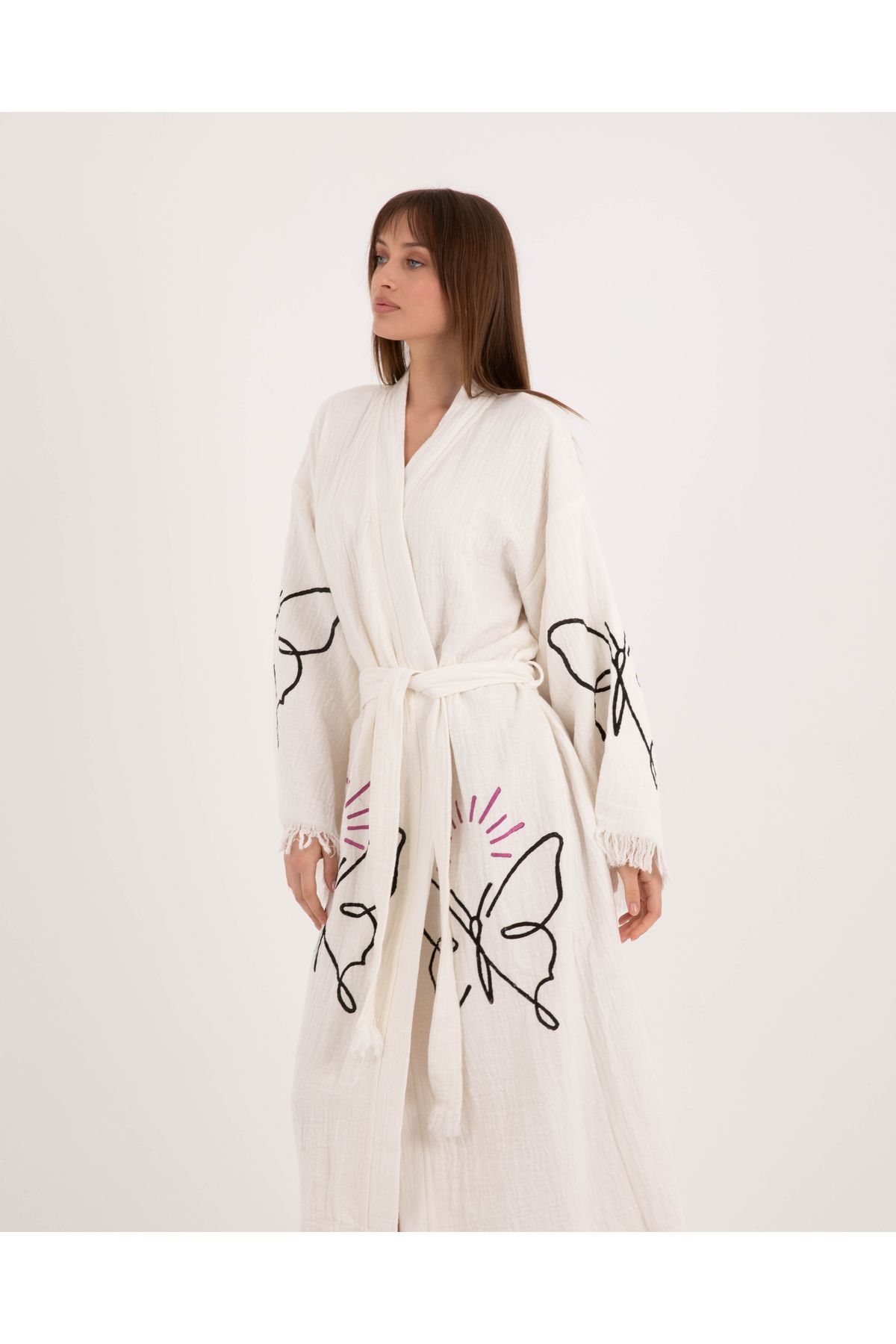 Bornoz ,Plaj Kıyafeti, Kimono , Kaftan ,Sabahlık  & Kelebek Zerafeti