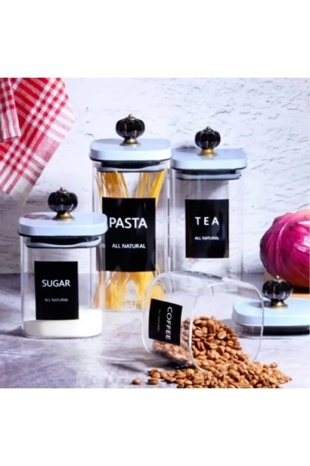 Borosilikat 4'Lü Cam Kavanoz Seti